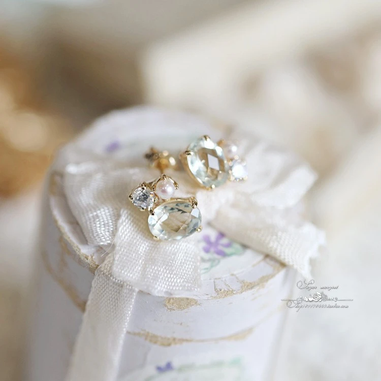 Oval Zircon Silver Stud Earrings Women