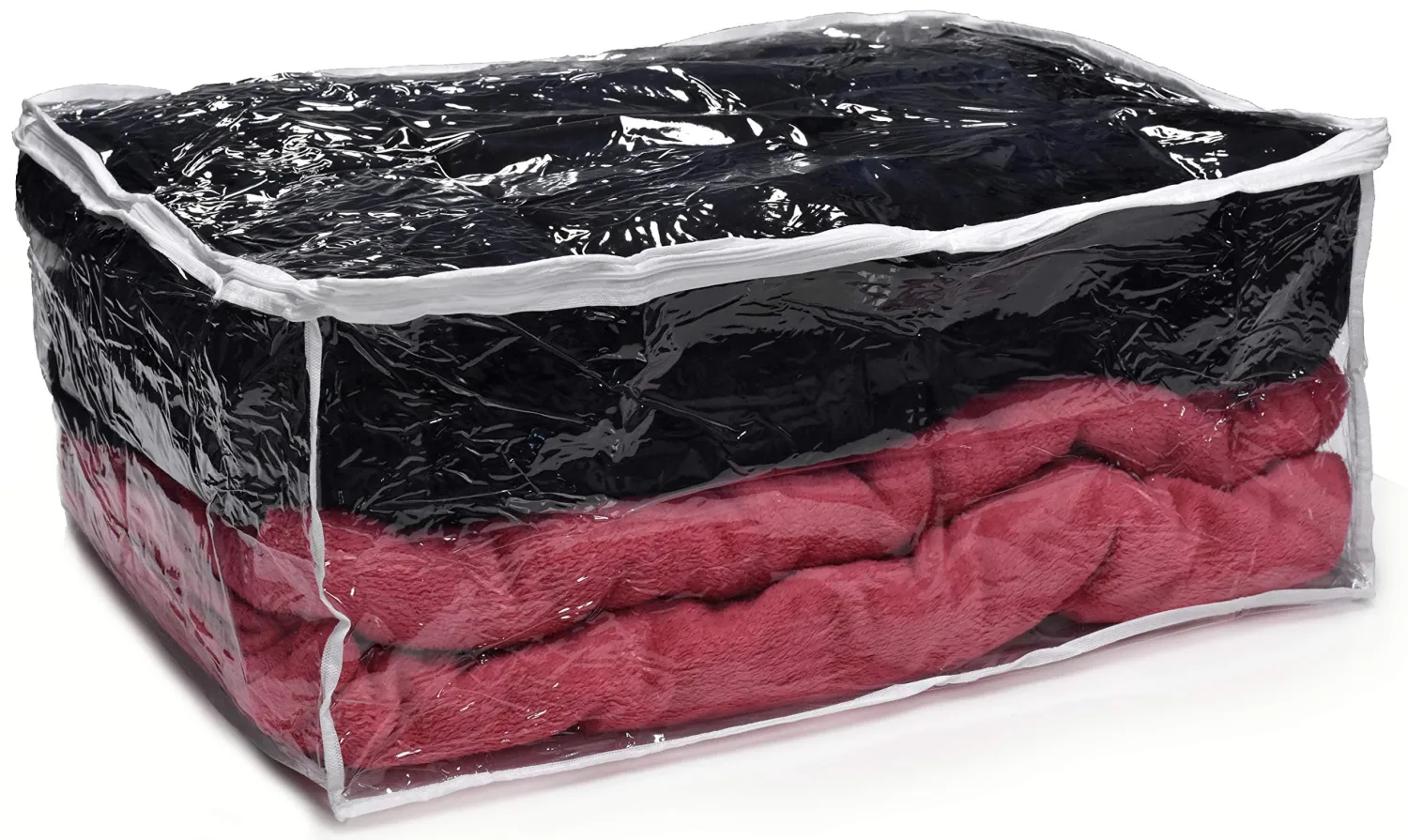 Handy Laundry Comforter Storage Bag – Large 90L Clear Zippered Organizer for Blankets, Bedding, Clothes & Pillows, Durable Plastic Storage for Closet, Moving, Under Bed – Dust & Moisture Protection
