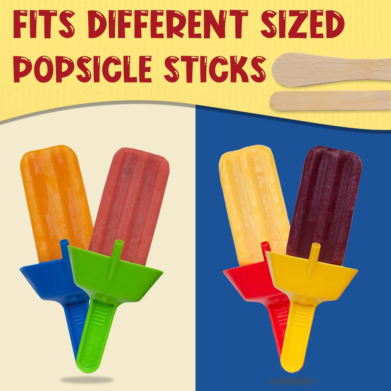 THE ORIGINAL Pop No Drop Popsicle Holder - BPA Free & Dishwasher Safe - Mess-Free Frozen Treats Holder with Straw - No Drip Drop Ice Pop Popsicle Holders for Kids & adults - Pack of 2 PINK & PURPLE