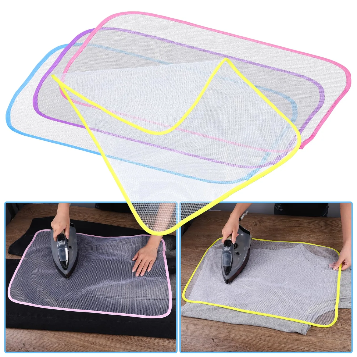 4 Pack Pressing Cloth for Ironing, Ironing Cloths to Protect Clothes Pressings Cloth, Durable Iron Clothes Protector for Ironings, Polyester Mesh Iron Pressing Mat for Easy Irons Sewing