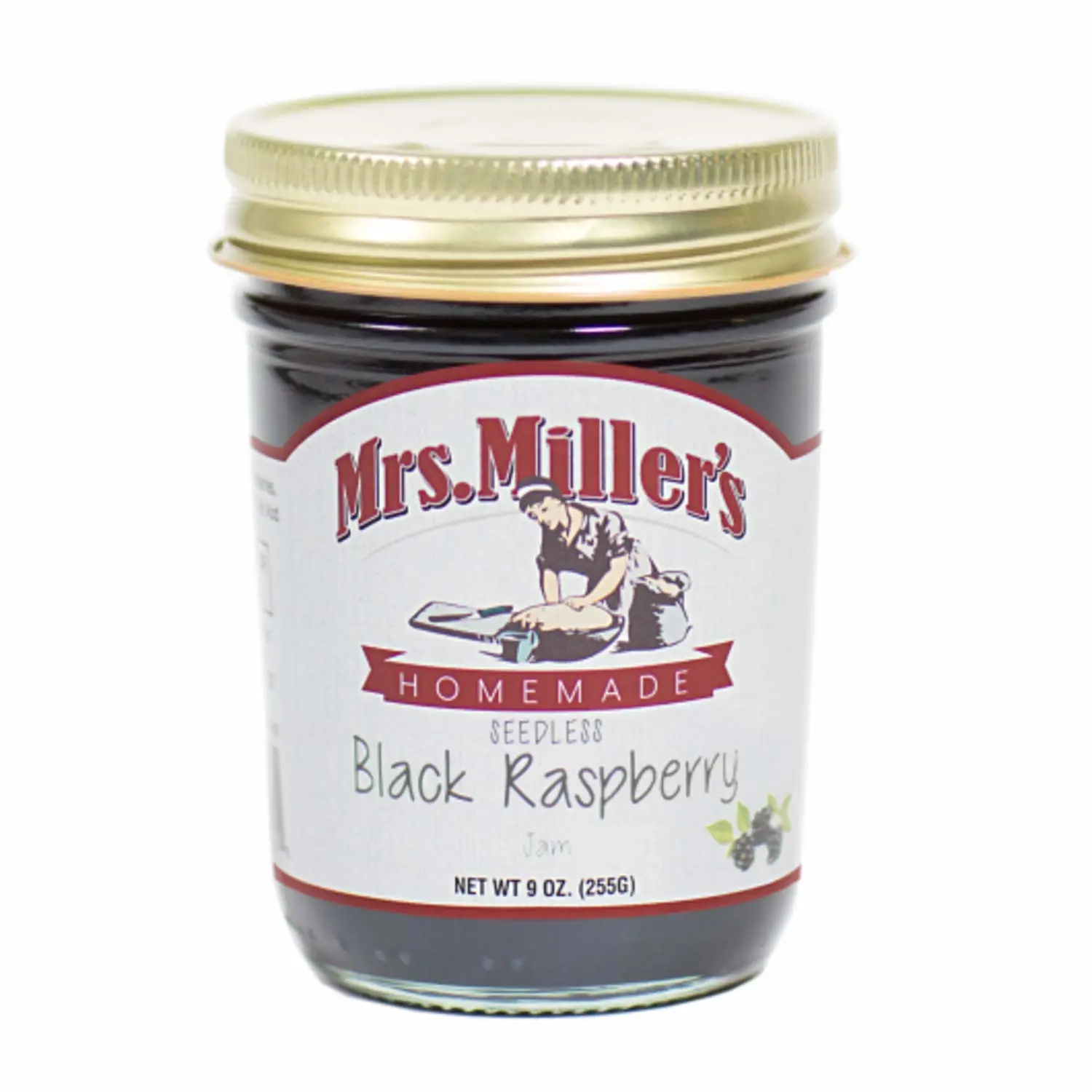 Mrs Millers Jam Black Raspberry Sdls, 9 Oz
