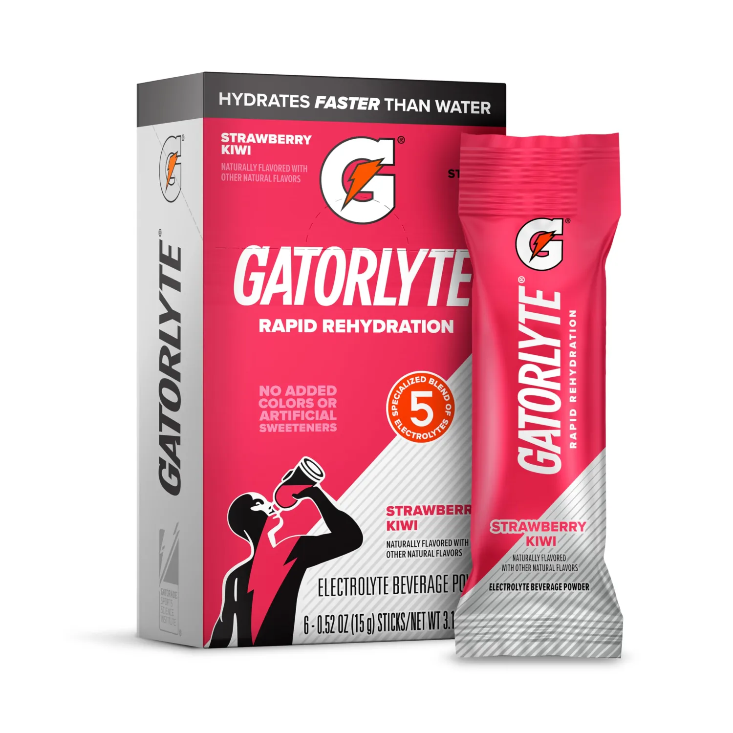 Gatorlyte Powder Strawberry Kiwi, 16.9oz (Pack of 6)
