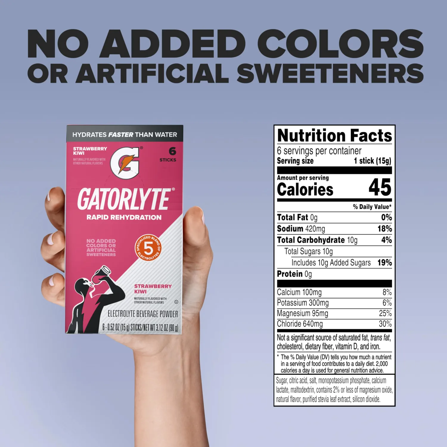 Gatorlyte Powder Strawberry Kiwi, 16.9oz (Pack of 6)
