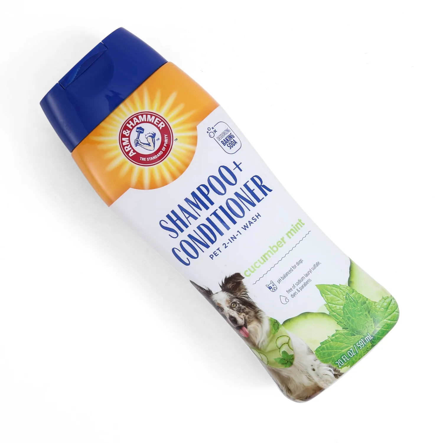 Arm and Hammer for Pets 2-in-1 Dog Shampoo and Conditioner, Cucumber Mint - Odor-Eliminating Baking Soda Formula for Clean, Fresh, Fully Conditioned Dog Coats, 20 Fl Oz - 2 Pack