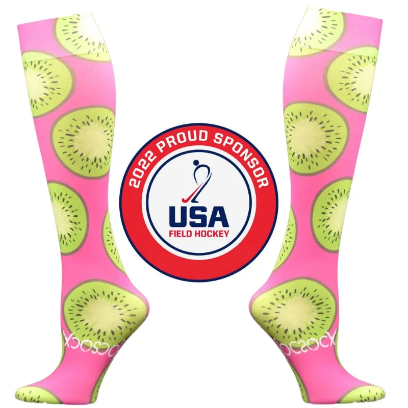Hocsocx Kiwi Socks Performance Liner Moisture-Wicking Protection for Field Hockey, Ice Hockey, and Soccer