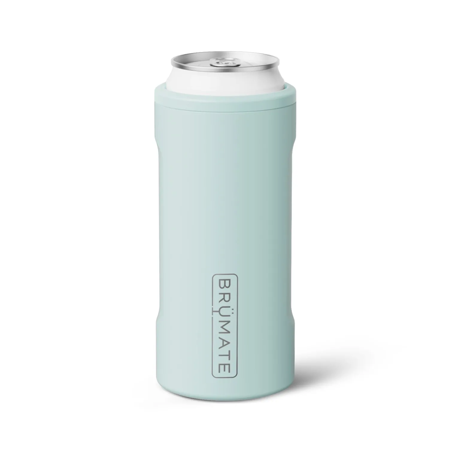 BrüMate Hopsulator Slim Can Cooler Insulated for 12oz Slim Cans | Skinny Can Insulated Stainless Steel Drink Holder for Hard Seltzer, Beer, Soda, and Energy Drinks (Blue Agave)