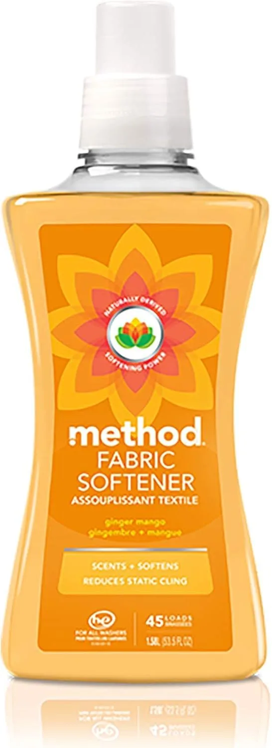 Method Fabric Softener; Ginger Mango; 53.5 Ounces; 45 Loads; 1 pack; Packaging May Vary