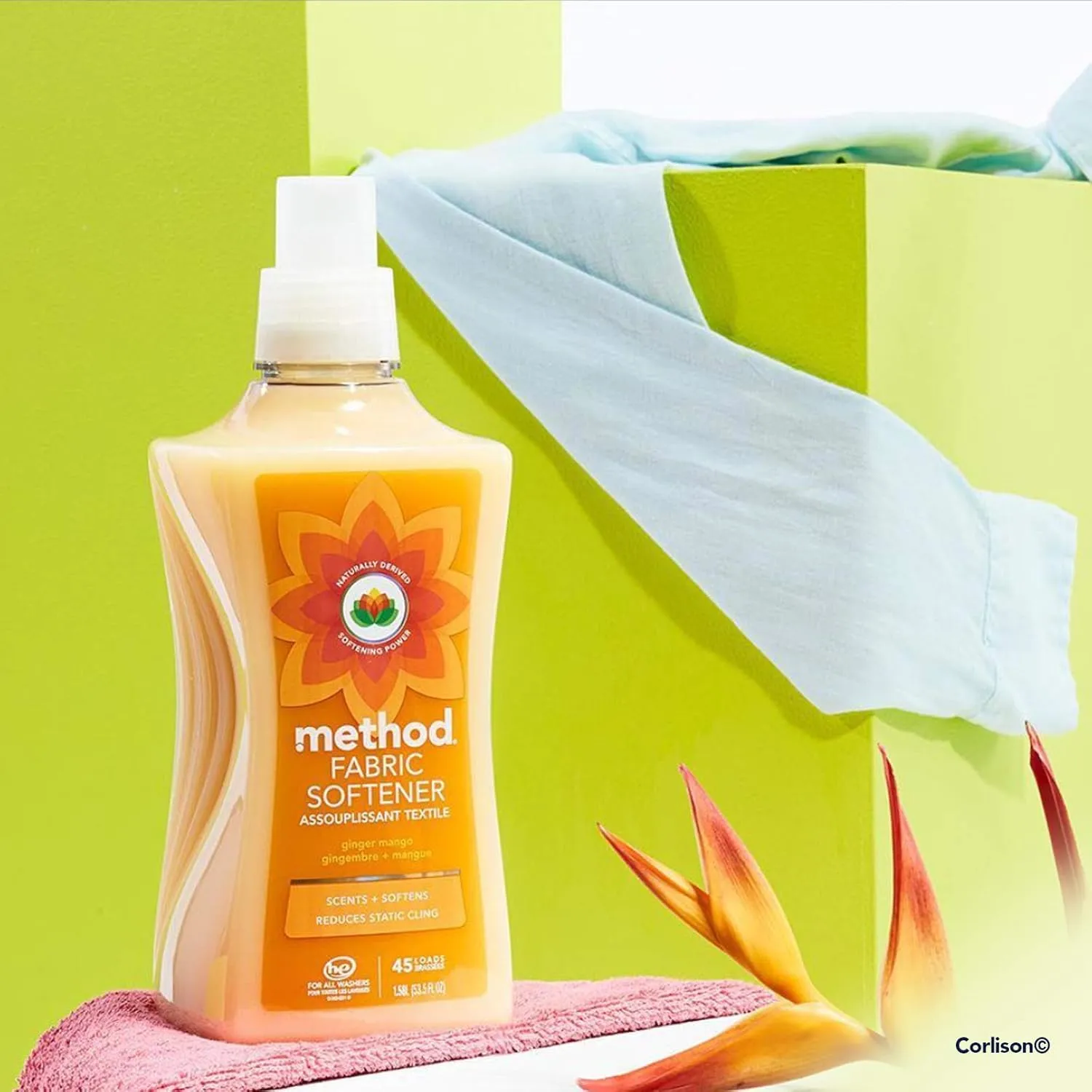 Method Fabric Softener; Ginger Mango; 53.5 Ounces; 45 Loads; 1 pack; Packaging May Vary