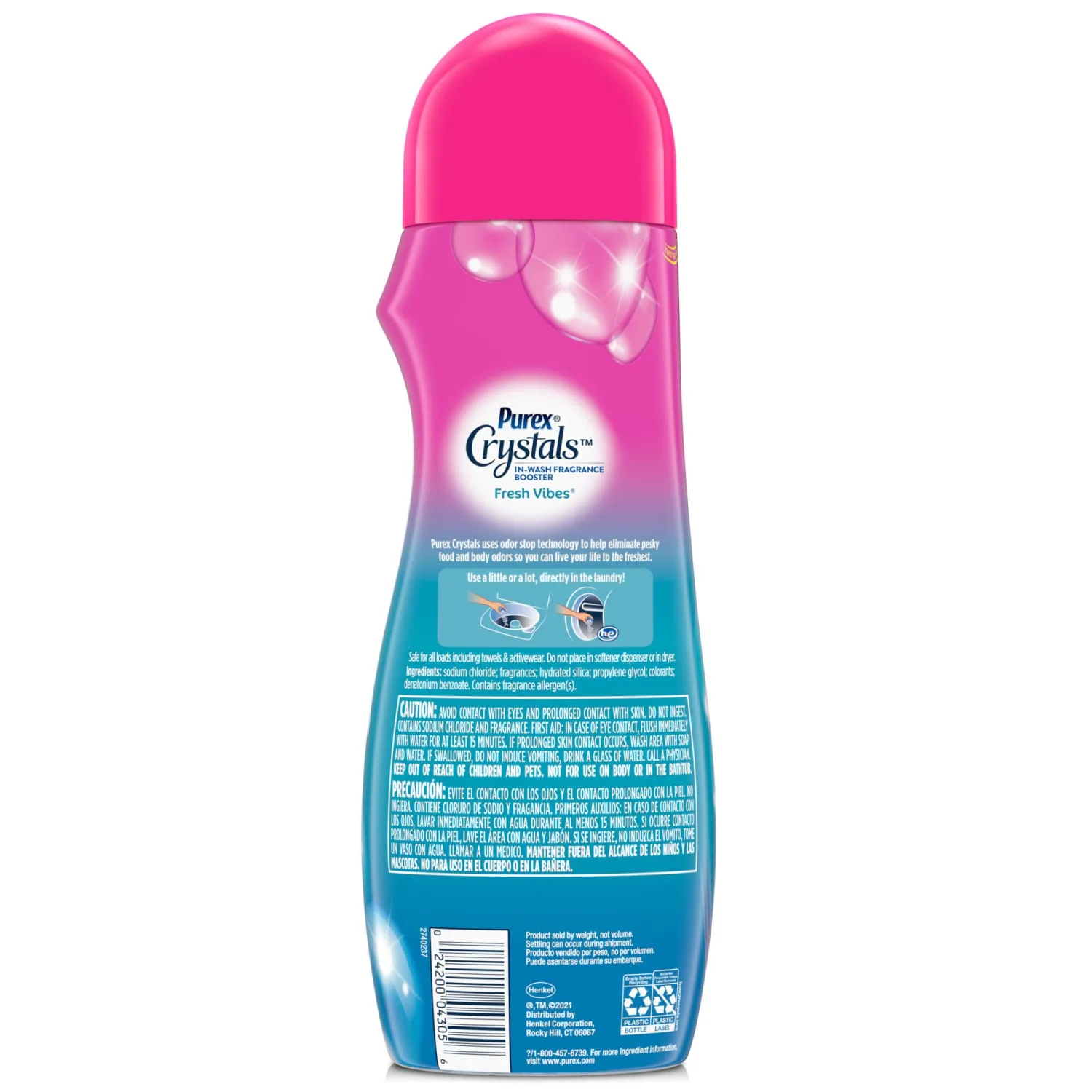 Purex Crystals In-Wash Fragrance and Scent Booster, Fresh Vibes, 21 Ounce, 4 Count (Pack of 2)