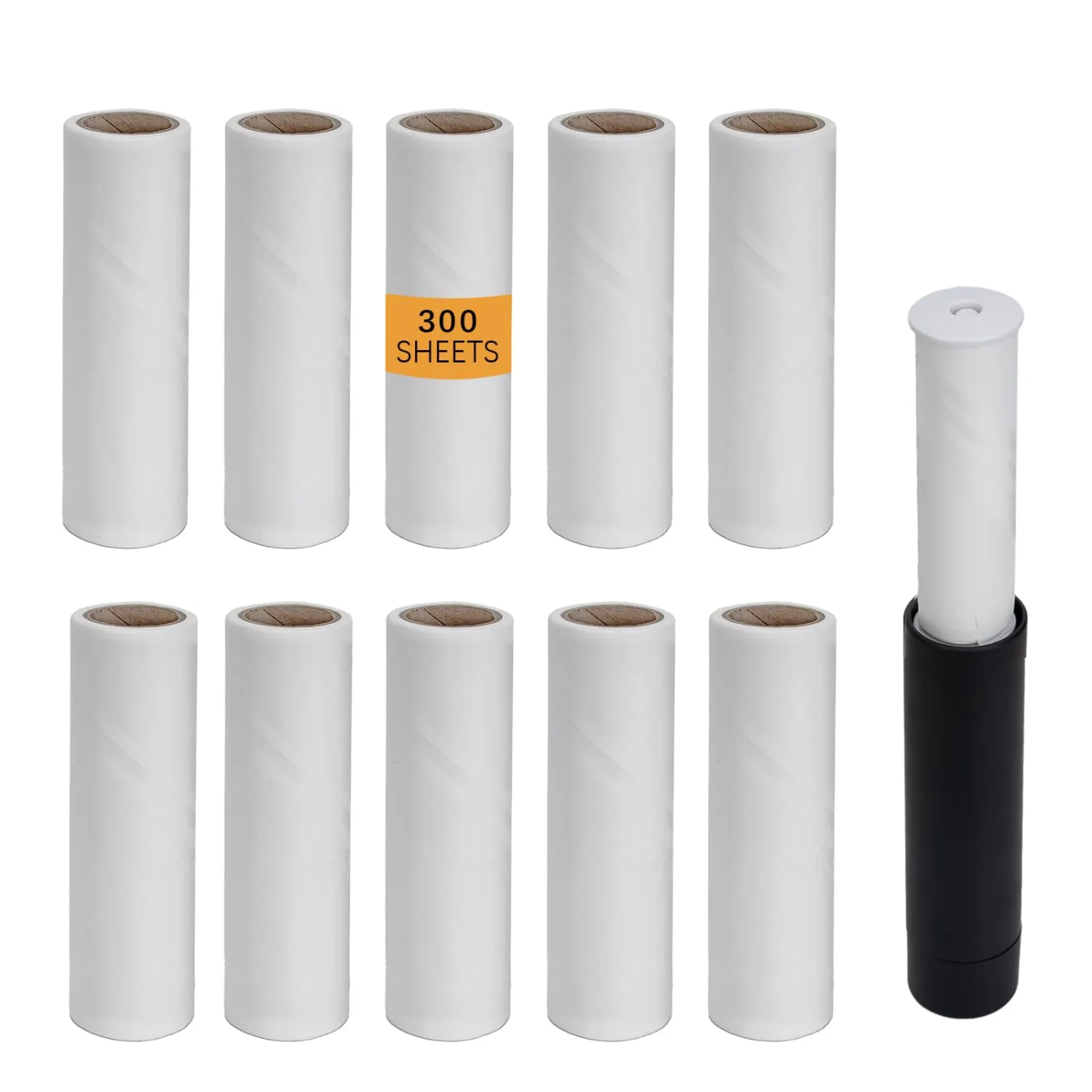 Lint Roller Refill Compatible with Flint,Extra Sticky Retractable Lint Refills Replacement Compatible with Flint,30 Sheets per Roll(Pack of 10,Total 300 Sheets)(No Roller Handle)