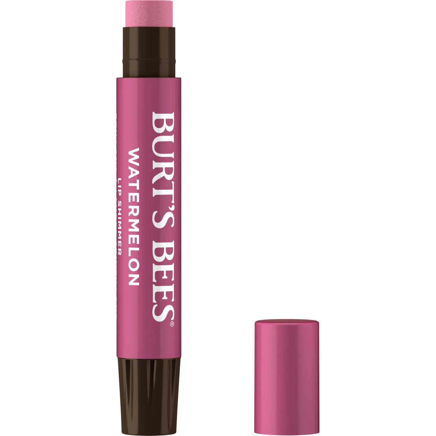 Burt's Bees Shimmer Lip Tint, Tinted Lip Balm Stick, Moisturizing for All Day Hydration with Natural Glowy Pigmented Finish & Buildable Color, Pink, 1 Tube, 0.09 oz.