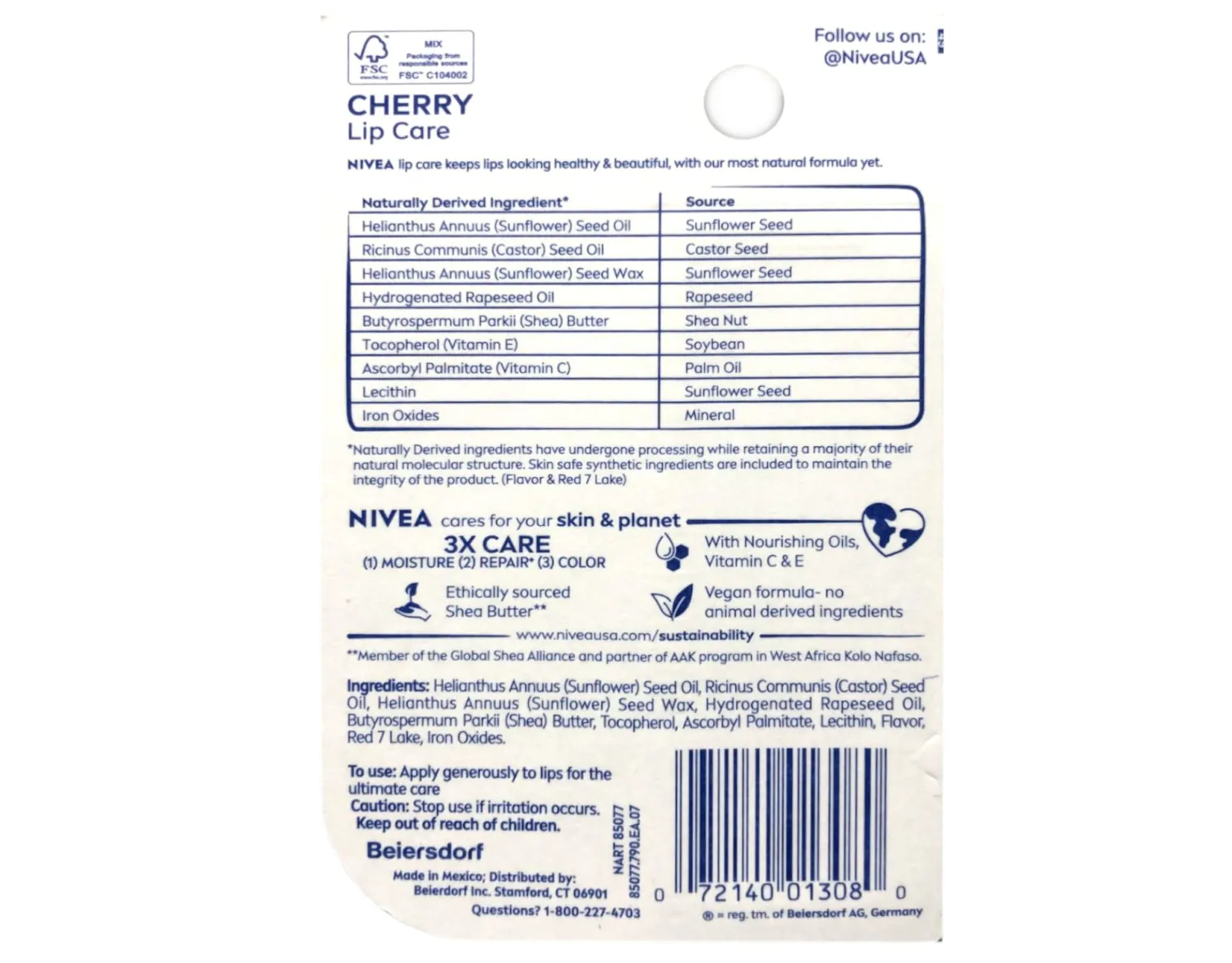 Nivea Lip Care Fruity Shine Cherry, 4.8gm