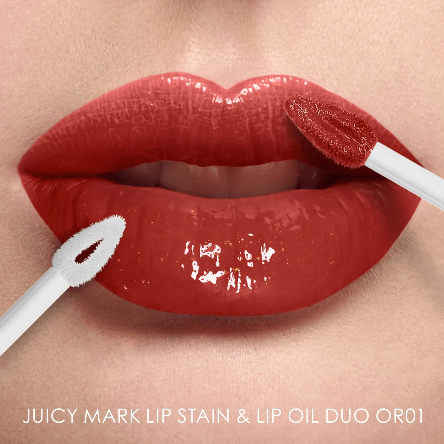 FOCALLURE 2-in-1 Lip Stain & Gloss Oil, Long-Lasting Transfer Proof Lip Tint with Non-Sticky Hydrating Formula, High-Pigment Waterproof Lip Gloss for Daily & Evening Wear,OR01 TASTY PASTA