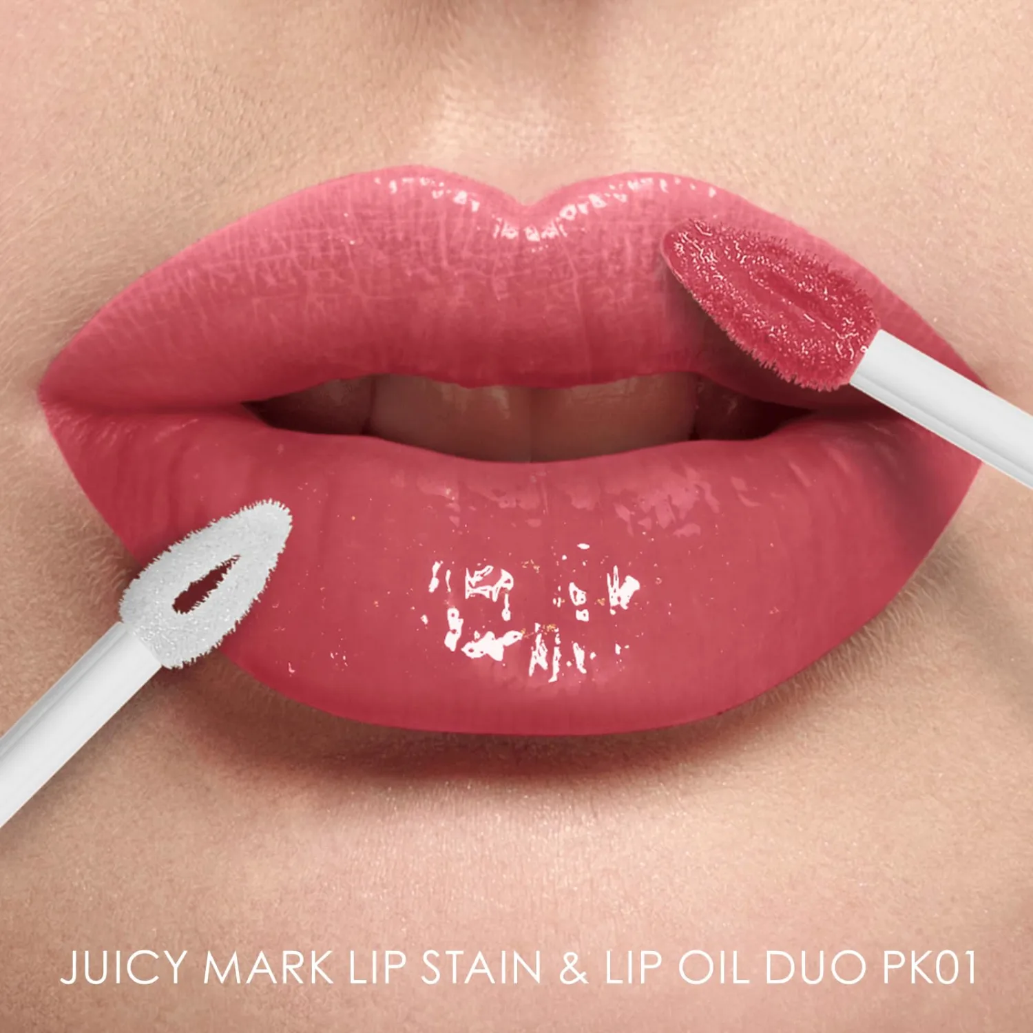 FOCALLURE 2-in-1 Lip Stain & Gloss Oil, Long-Lasting Transfer Proof Lip Tint with Non-Sticky Hydrating Formula, High-Pigment Waterproof Lip Gloss for Daily & Evening Wear,PK01 STRAWBERRY ICE