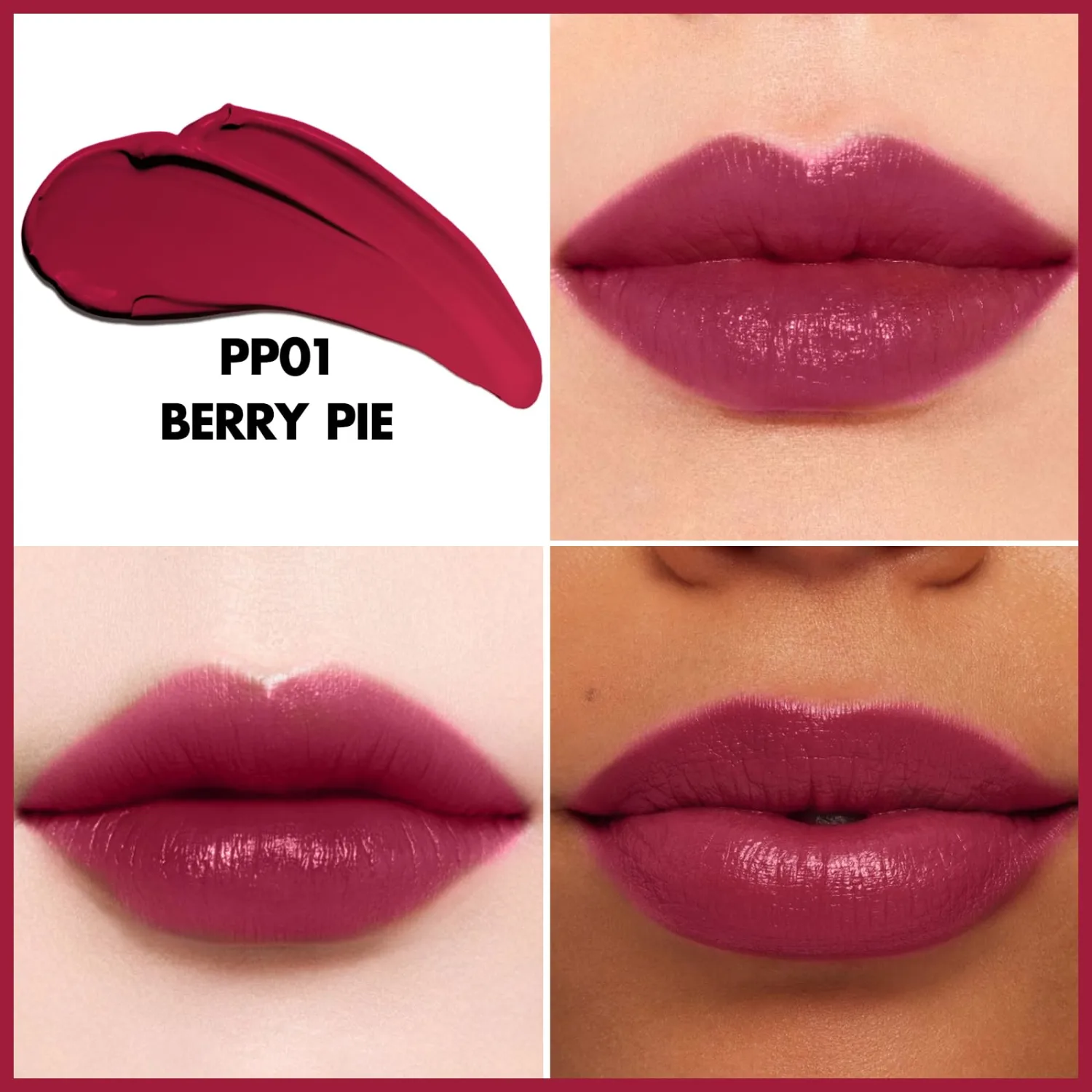 FOCALLURE 2-in-1 Lip Stain & Gloss Oil, Long-Lasting Transfer Proof Lip Tint with Non-Sticky Hydrating Formula, High-Pigment Waterproof Lip Gloss for Daily & Evening Wear,PP01 BERRY PIE