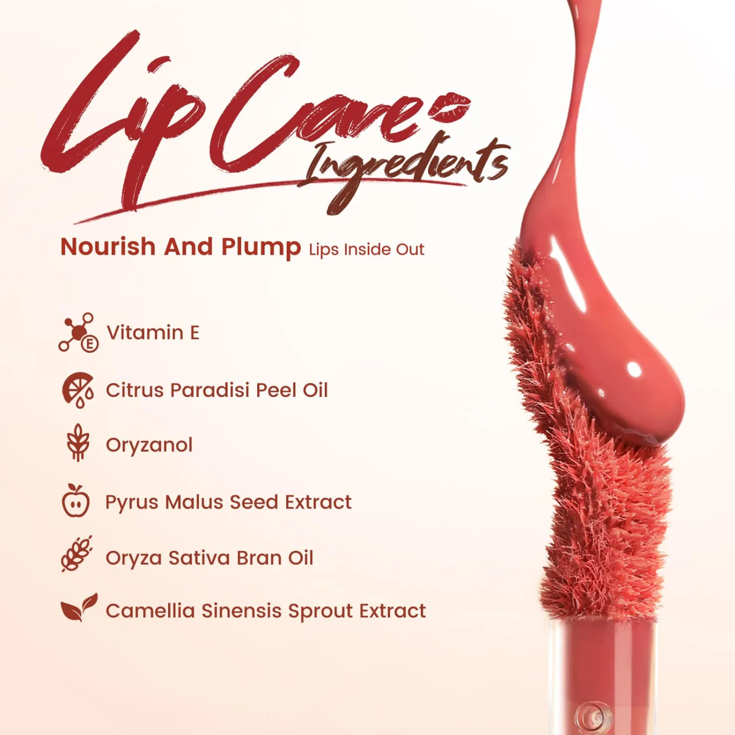 FOCALLURE Super Transferproof Lip Gloss - Up To 16HR Wear, Non-Sticky, Plumping, Hydrating, Glaze Shine, Moisturizing Lip Makeup, Dusty Rose