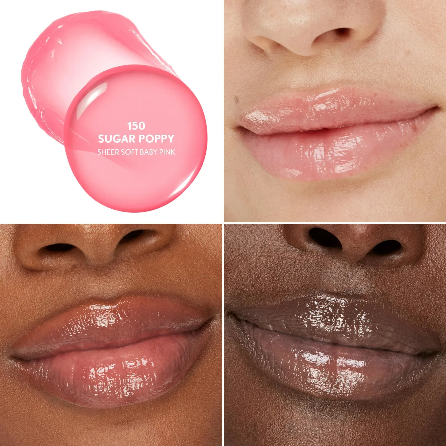 COVERGIRL Clean Fresh Yummy Big Oil Stick, Flavored Lip Oil, Dewy Finish, Non-Greasy - 150 Sugar Poppy (Sheer Soft Baby Pink)