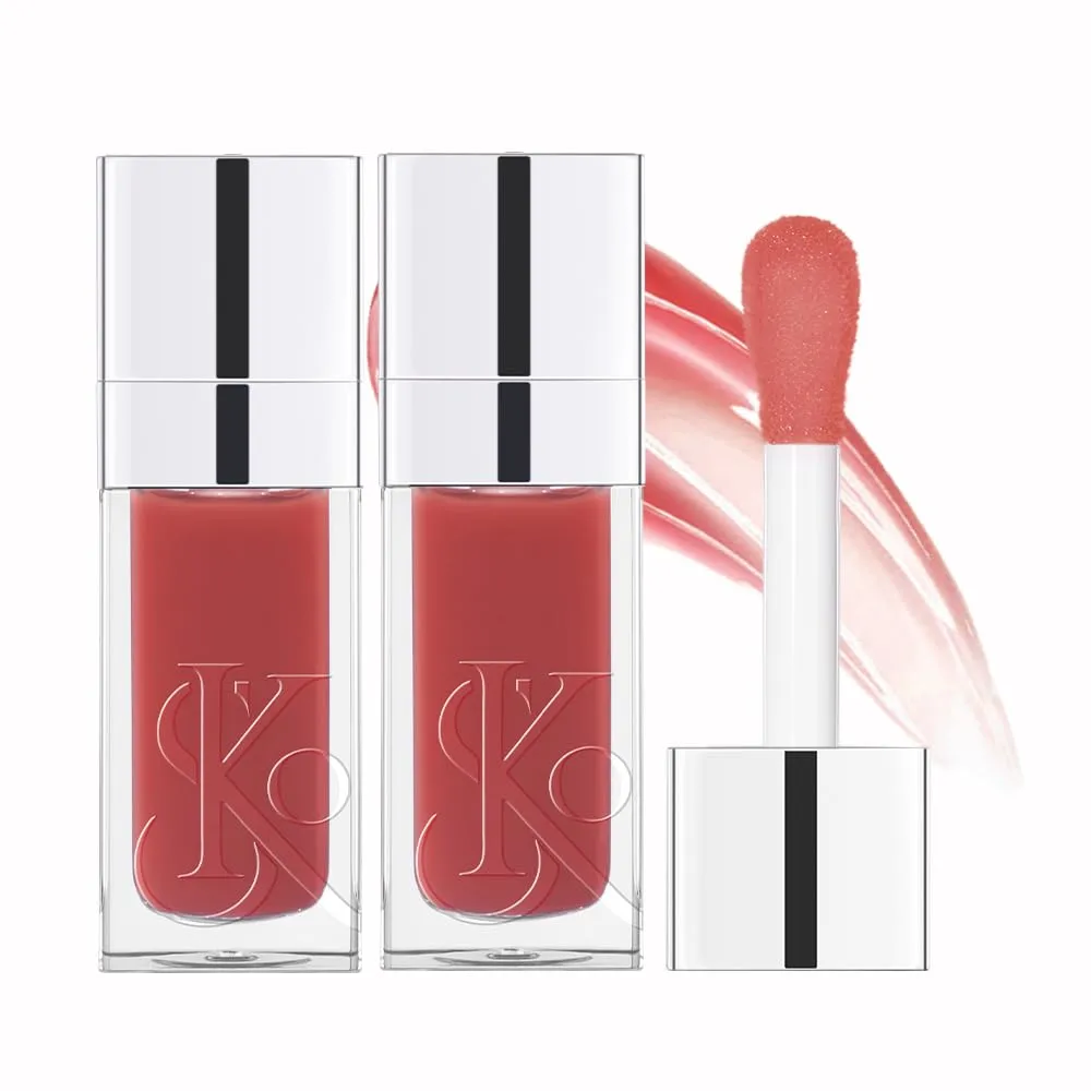 Loske 2PCS Lip Gloss Oil Set, Hydrating Lip Oil for Women, Moisturizing Lip Balm for Smooth Lip Lines, Nourishing Lip Treatment for Shiny Lips Essential Lip Care Products