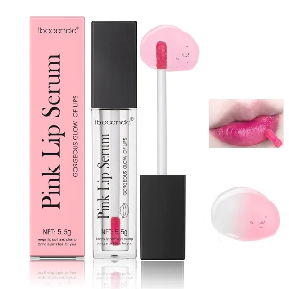 Color Changing Lip Gloss, Pink Magic Mood Lipstick Hydrating Lip Glow Oil Lip Tint Lip Inks Stain Lip Balm Not Greasy Transparent Plumping Lip Serum for Women Girls Lip Care Products