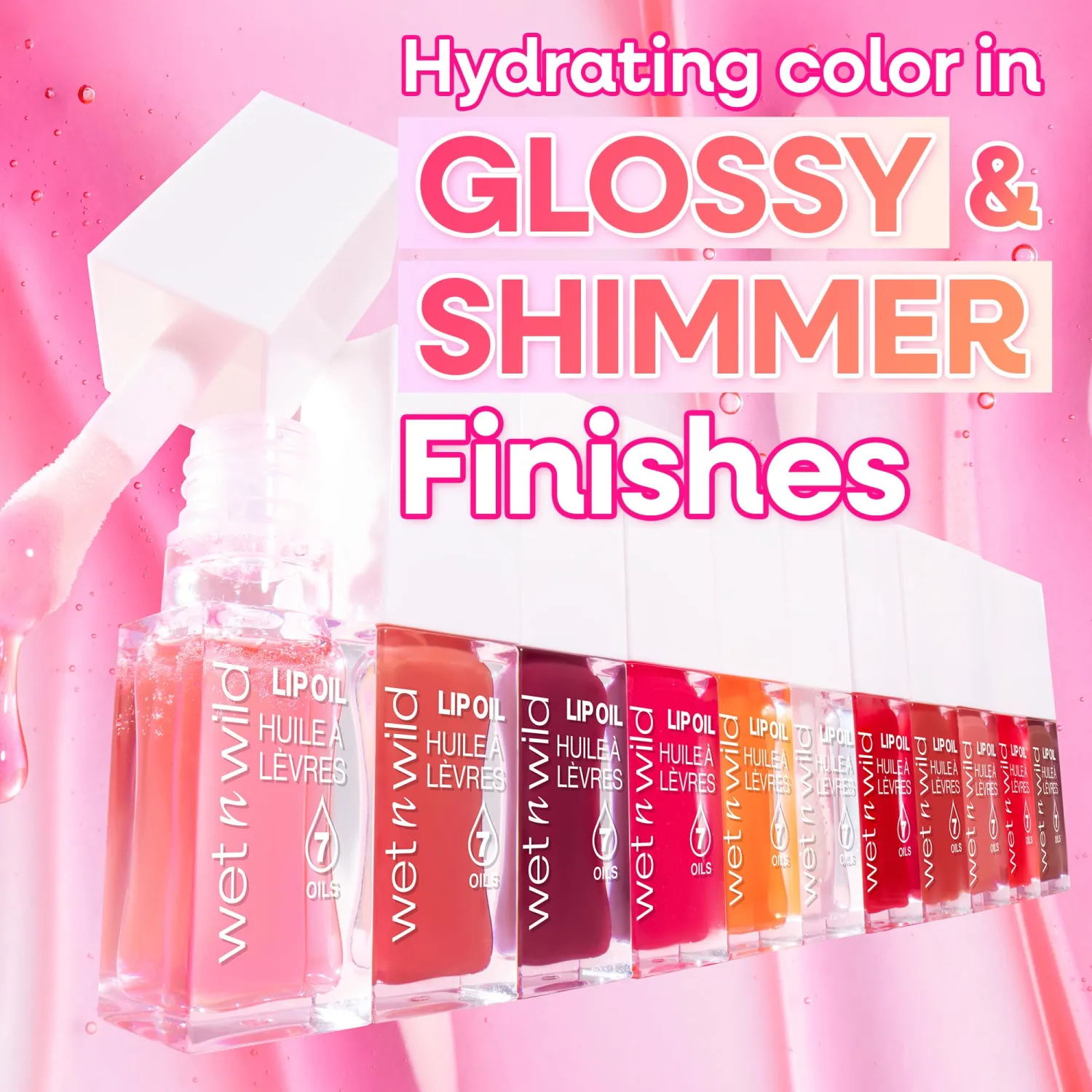 wet n wild Lip Oil - Lightweight, Non-Sticky, Hydrating & Nourishing Formula with 7 Conditioning Oils, Vegan & Cruelty-Free - Crystal Ball