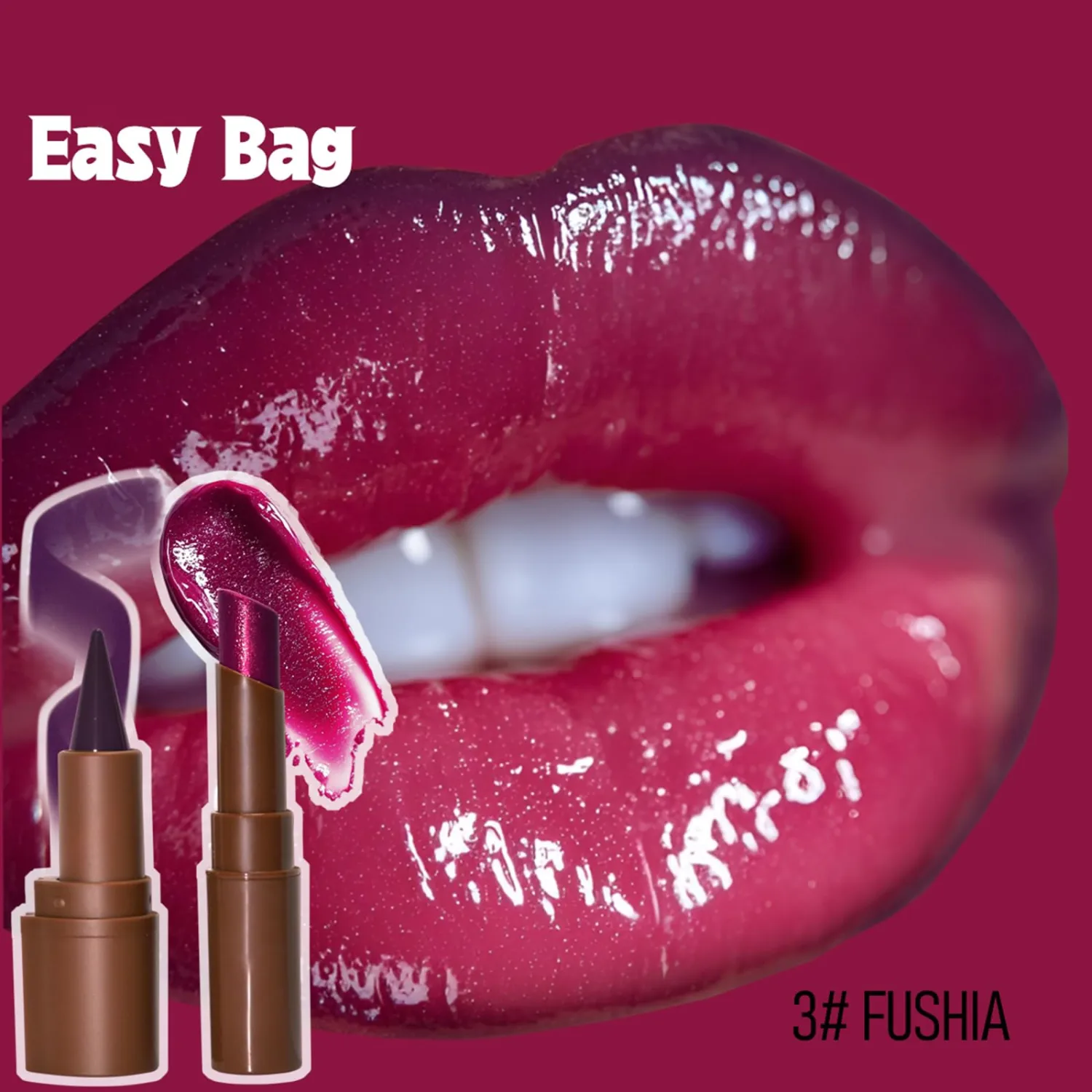 Nourishing Lip Gloss with Brown Lip Liner Lip Combo Sets, Solid Lip Gloss Jelly Lipstick High Shine, Nude Lip Kit with Lip Liner and Gloss for Women, Lightweight Long-Lasting Lipstick Makeup Gift, 03