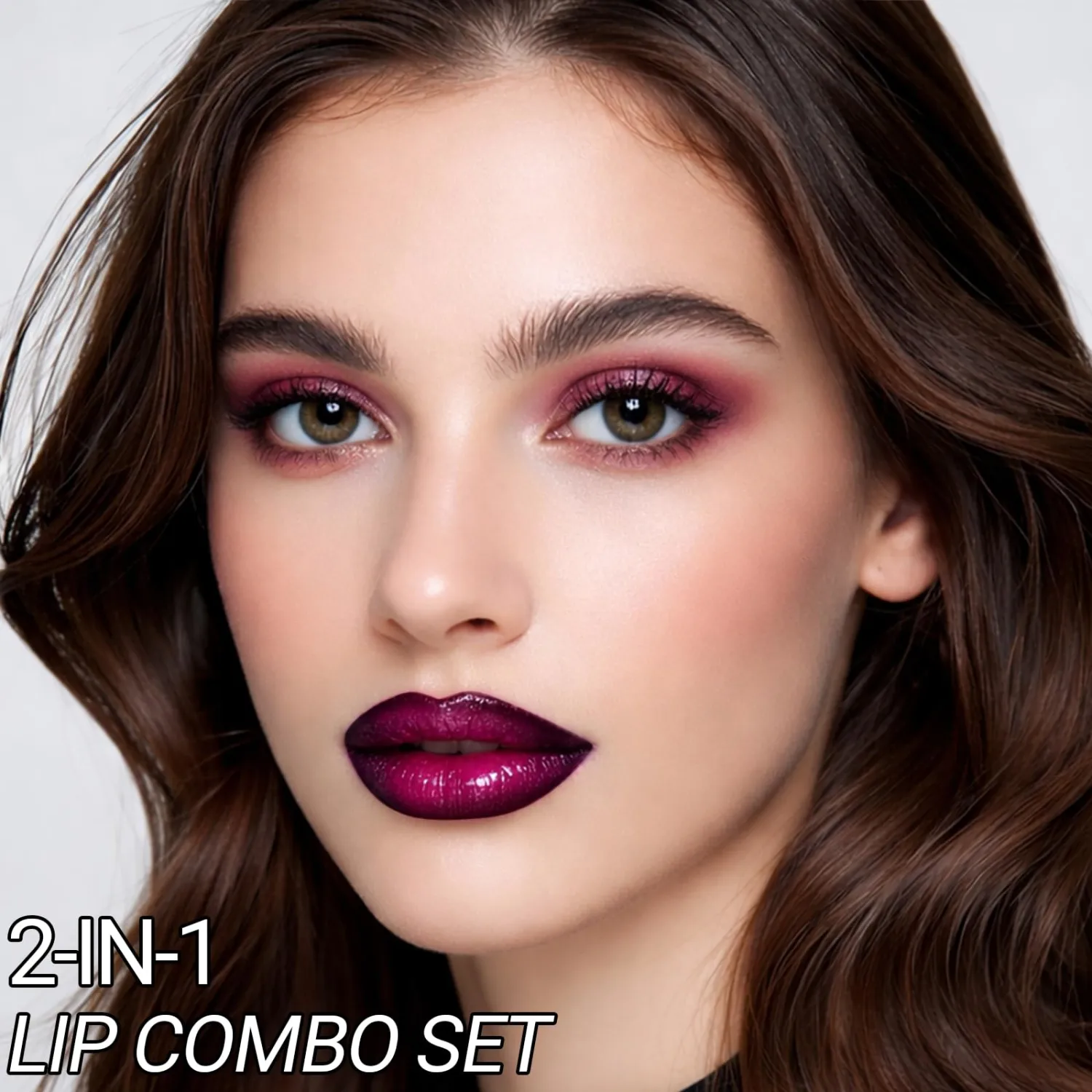 Nourishing Lip Gloss with Brown Lip Liner Lip Combo Sets, Solid Lip Gloss Jelly Lipstick High Shine, Nude Lip Kit with Lip Liner and Gloss for Women, Lightweight Long-Lasting Lipstick Makeup Gift, 03