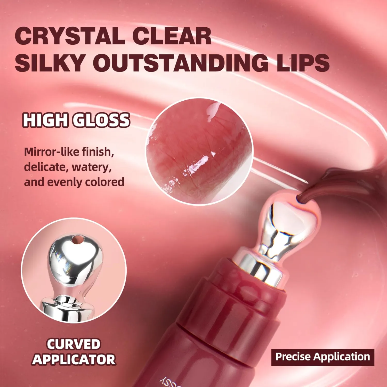 Hydrating Lip Gloss Lip Jam Set, Tinted Lip Gloss Plumping Glossy Jelly Liquid Lipstick Glitter Lipgloss High Shine Lipgloss for Women (4 Colors Set)