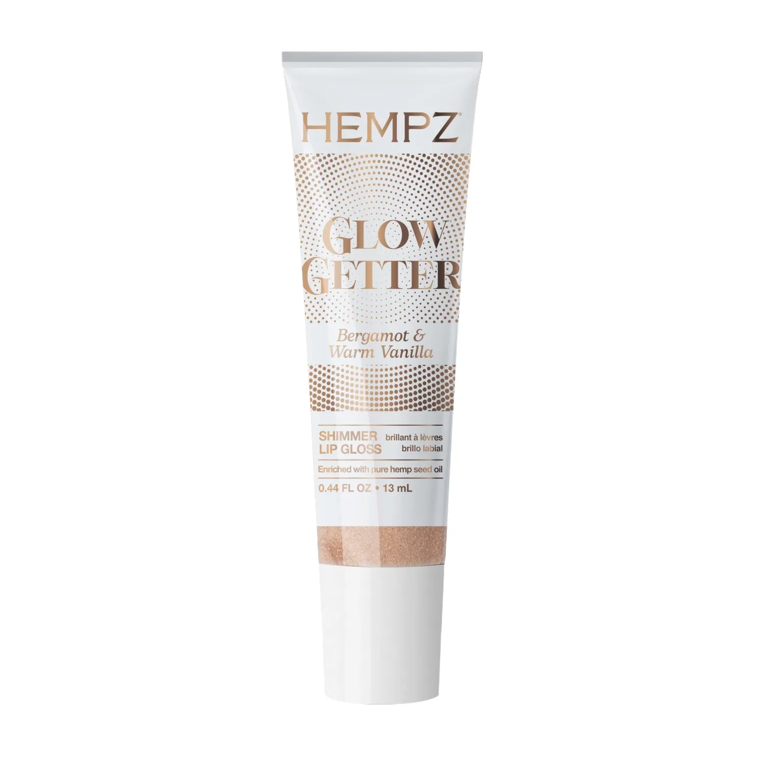 Hempz Glow Getter Lip Gloss, Hydrating Balm with Shimmer .44 oz.