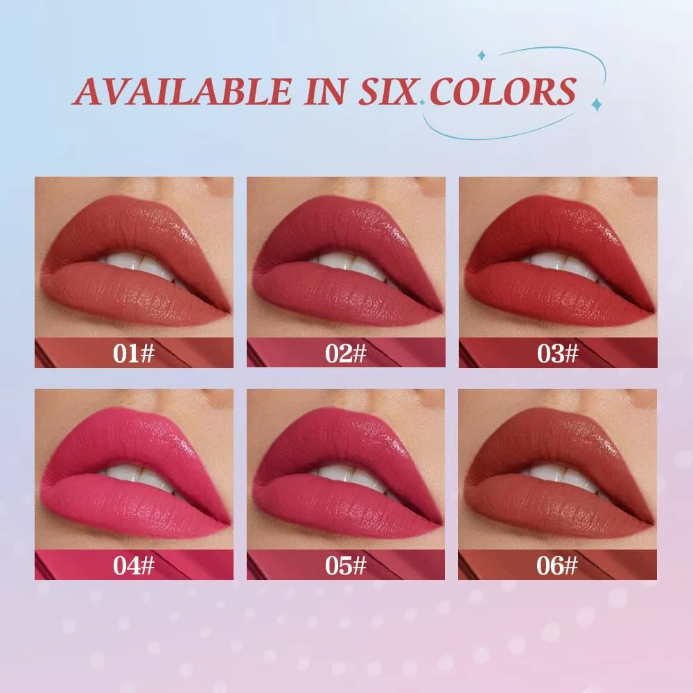 Cushion Lip Gloss Matte Lip Tint – Long-Lasting Lightweight Color, Soft Plush Applicator for Gradient Blurred Lips, Non-Sticky Velvet Finish Hydrating Lip Stain 02#–Dusty Mauve