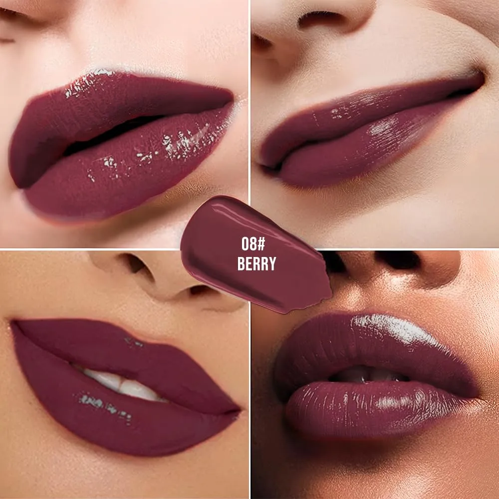 Nourishing High-Shine Lip Gloss,Hydrating & Moisturizing Lip Tint, Non-Sticky, Long-Lasting Glossy Lip Stain,Softens & Plumps Lips for Smooth,Gentle Formula for Dry Lips 08#Berry