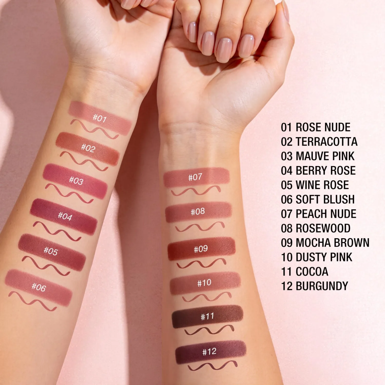 LANGMANNI 2-in-1 Lipstick & Lip Liner Set,6 Colors Gift Set|Angled Lipstick+Matching Lipliner Pencil|Velvet Matte Finish,Long-Lasting & Smudge-Resistant|All-in-One Lip Makeup Kit for Women(#A)