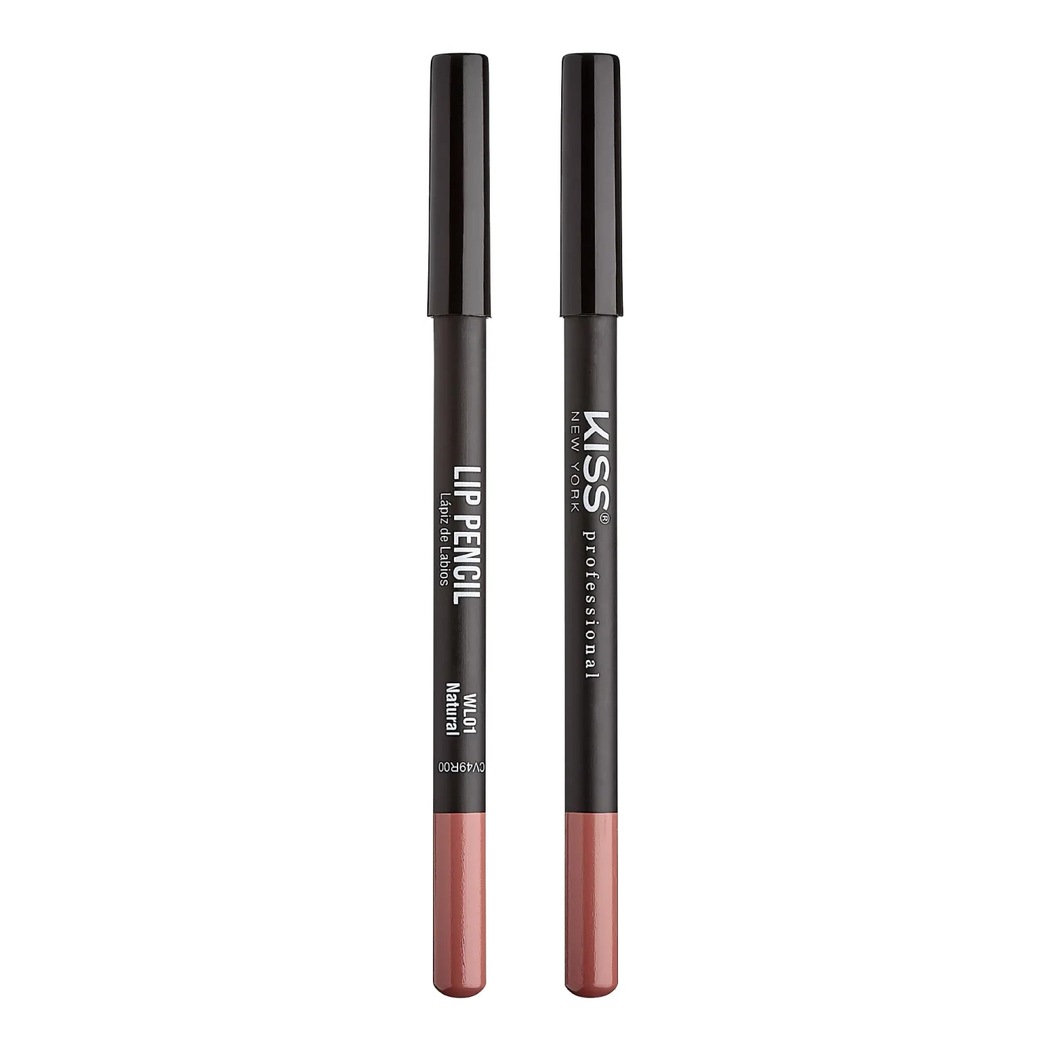 Kiss New York Professional Slim Lip Pencil, Creamy Soft Lip Liner, Smooth Long-Lasting Rich Lip Color, Natural Lip Makeup, Water-Resistant Lip Crayon (Natural)