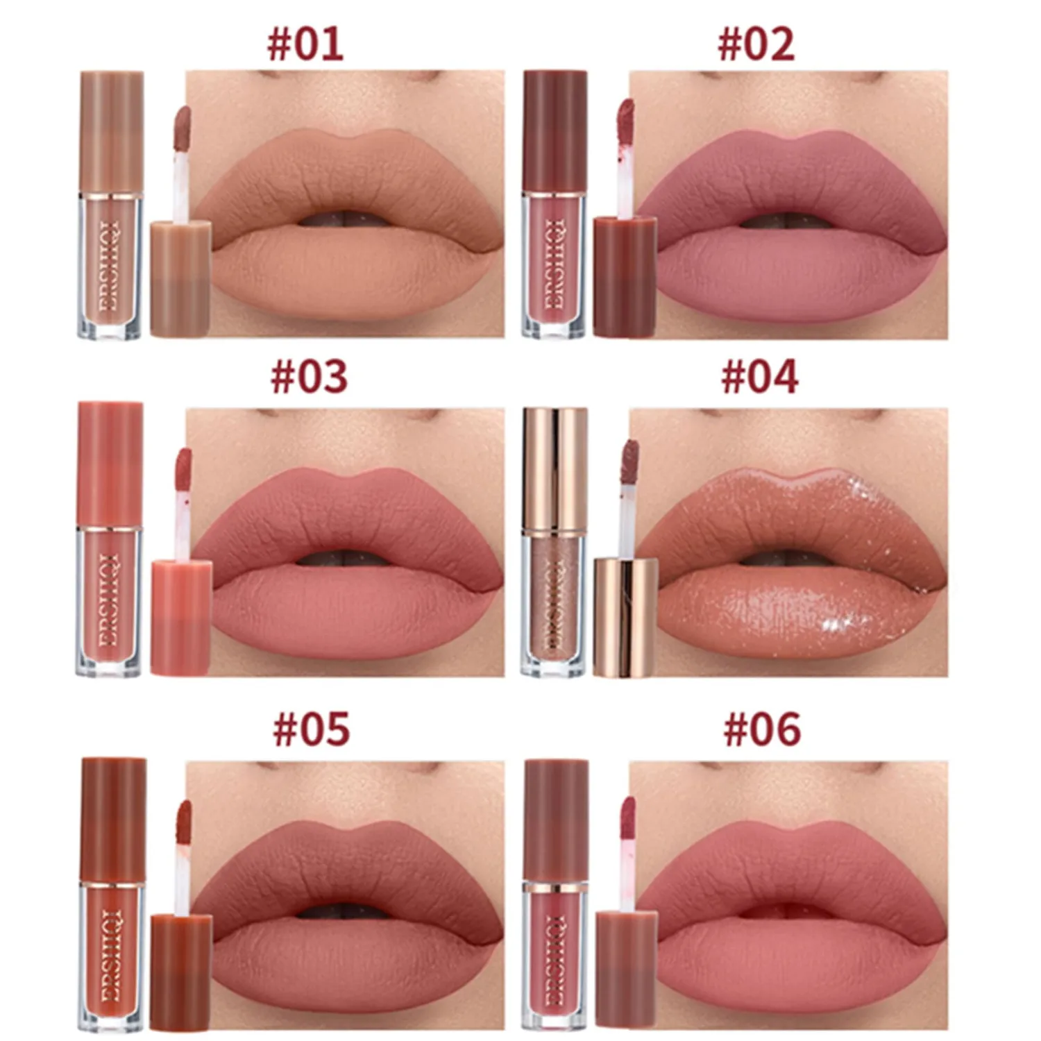 12Pcs Nude Matte Liquid Lipstick Set, Waterproof Long Lasting Non-Stick Cup 12 Colors Nude Lipstick 24 Hour Not Fade Matte Lipstick Professional Lip Gloss Set Mother's Day Makeup Gifts for Women