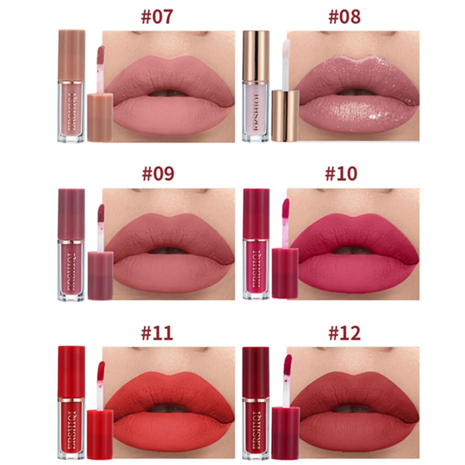 12Pcs Nude Matte Liquid Lipstick Set, Waterproof Long Lasting Non-Stick Cup 12 Colors Nude Lipstick 24 Hour Not Fade Matte Lipstick Professional Lip Gloss Set Mother's Day Makeup Gifts for Women