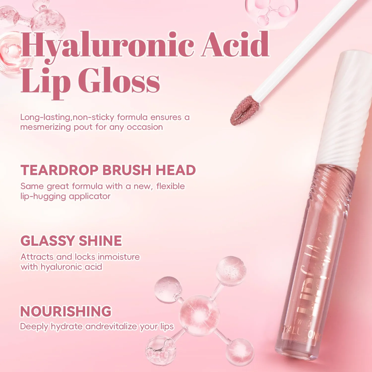 Noerrors High Glossy Lip Combo Trio Set, Nude Pink Tined Lip Balm and Plumping Shimmer Lip Gloss with Deep Brown Lip Liner, Hydrating Long-Lasting Waterproof Non-Sticky Lip Makeup Kit for Women