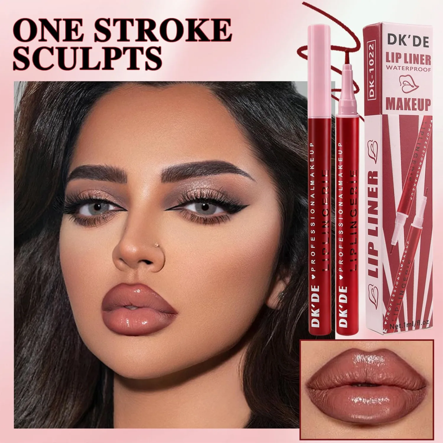 ADMD Slim Lip Pencil Waterproof & Smudge-Proof Lip Liner Pencils Smooth Application Long Lasting Lip Contour Makeup Pencil(03#)