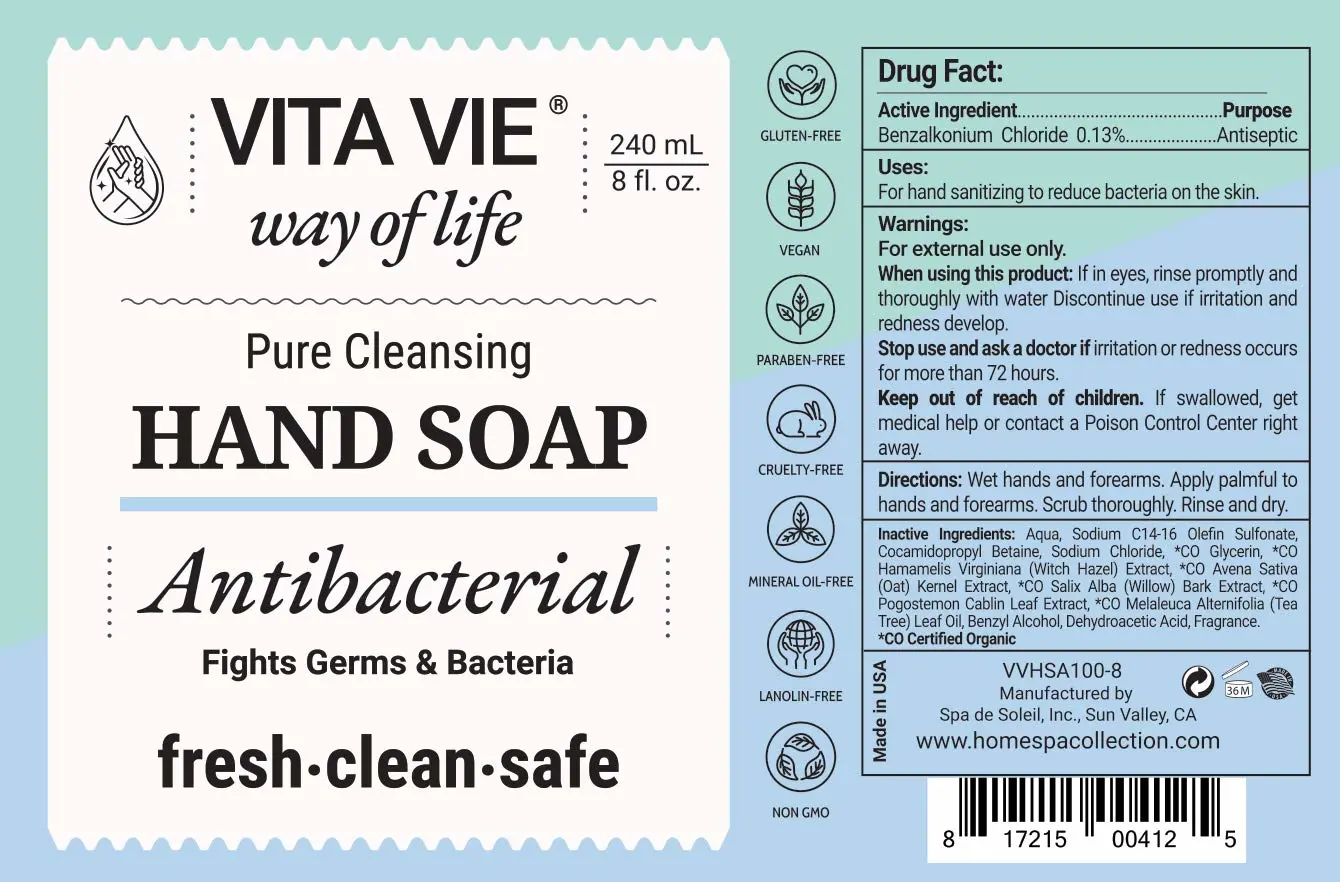 Hand Soap, 8oz/240ml - Cleansing Liquid Hand Wash, Paraben-free, Sulfate-free, Cruelty-free - Made in America - Safe for Kids - Ideal for Home or Office