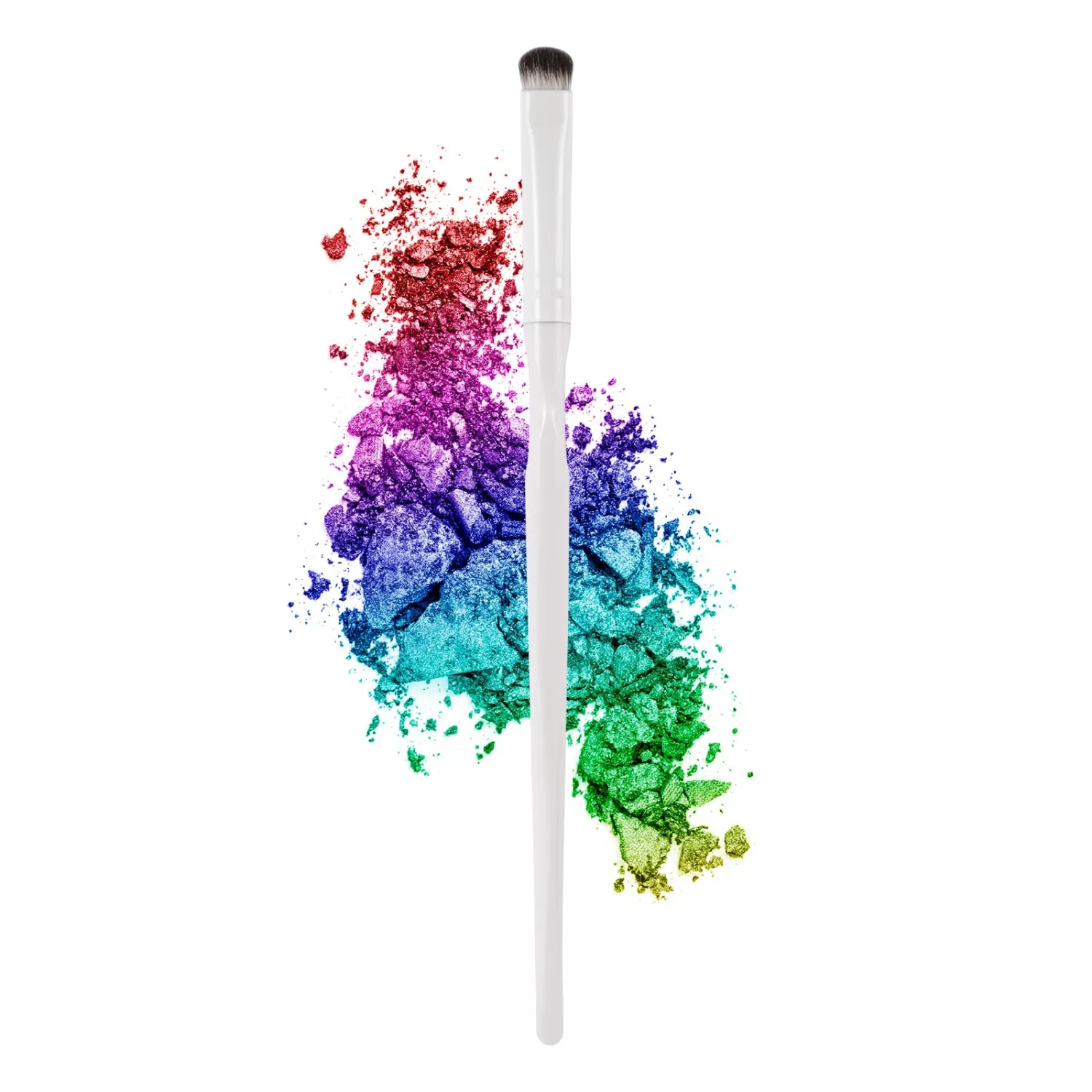 Eyeshadow Smudge Brush, 17CM Eye Shadow Makeup Brush Precision Blending Application with Curved Design Handle & Soft Synthetic Bristles, Vegan & Cruelty-Free for Powder, Cream White