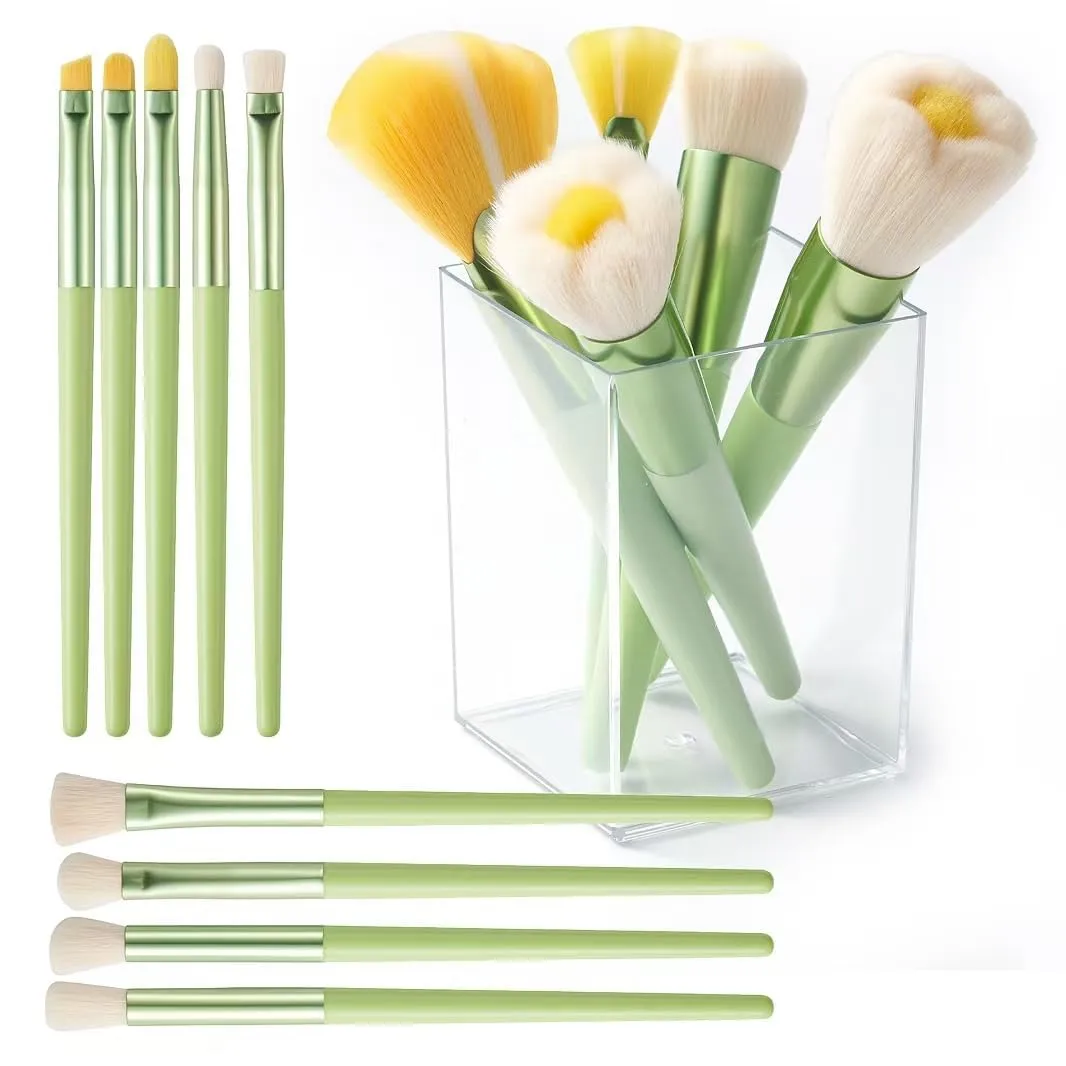 Cute Makeup Brushes for Girls, 14pcs Eye Detail Brush Set Premium Synthetic Super Soft Foundation Face Eyeshadow Lip Fan Brush Set for Kids Teens Women