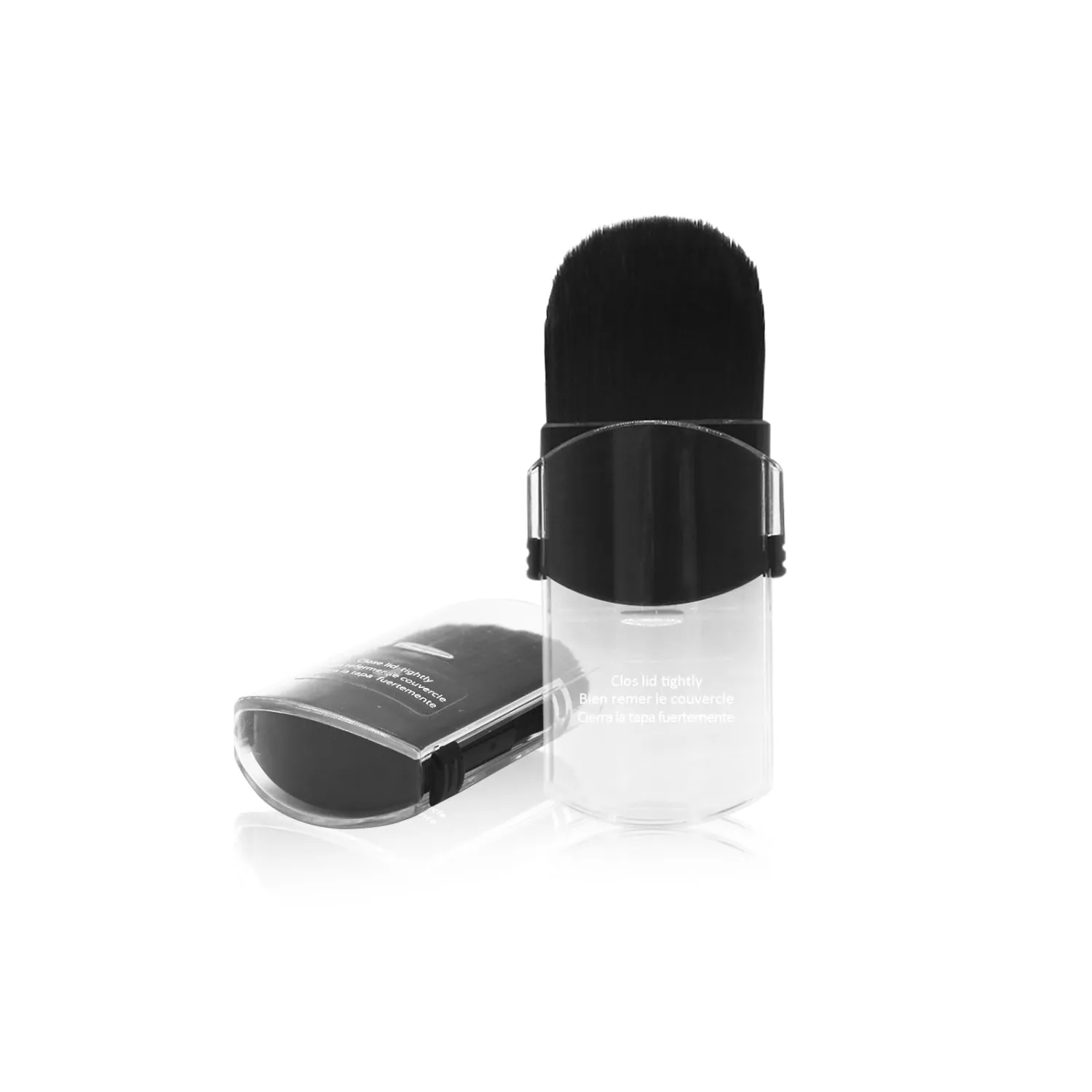 Retractable Makeup Brush 2 Pack with Cover, Ultra-Soft Synthetic Bristles for Travel, Face Powder & Foundation - Portable, Compact On-the-Go Touch Up