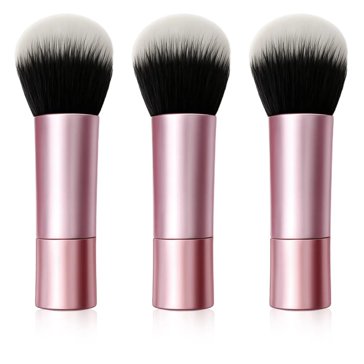 Mini Multitask Face Brush Set (3 Pack) – Travel Makeup Brushes for Blush, Bronzer & Setting Powder, Vegan, Cruelty-Free Synthetic Bristles