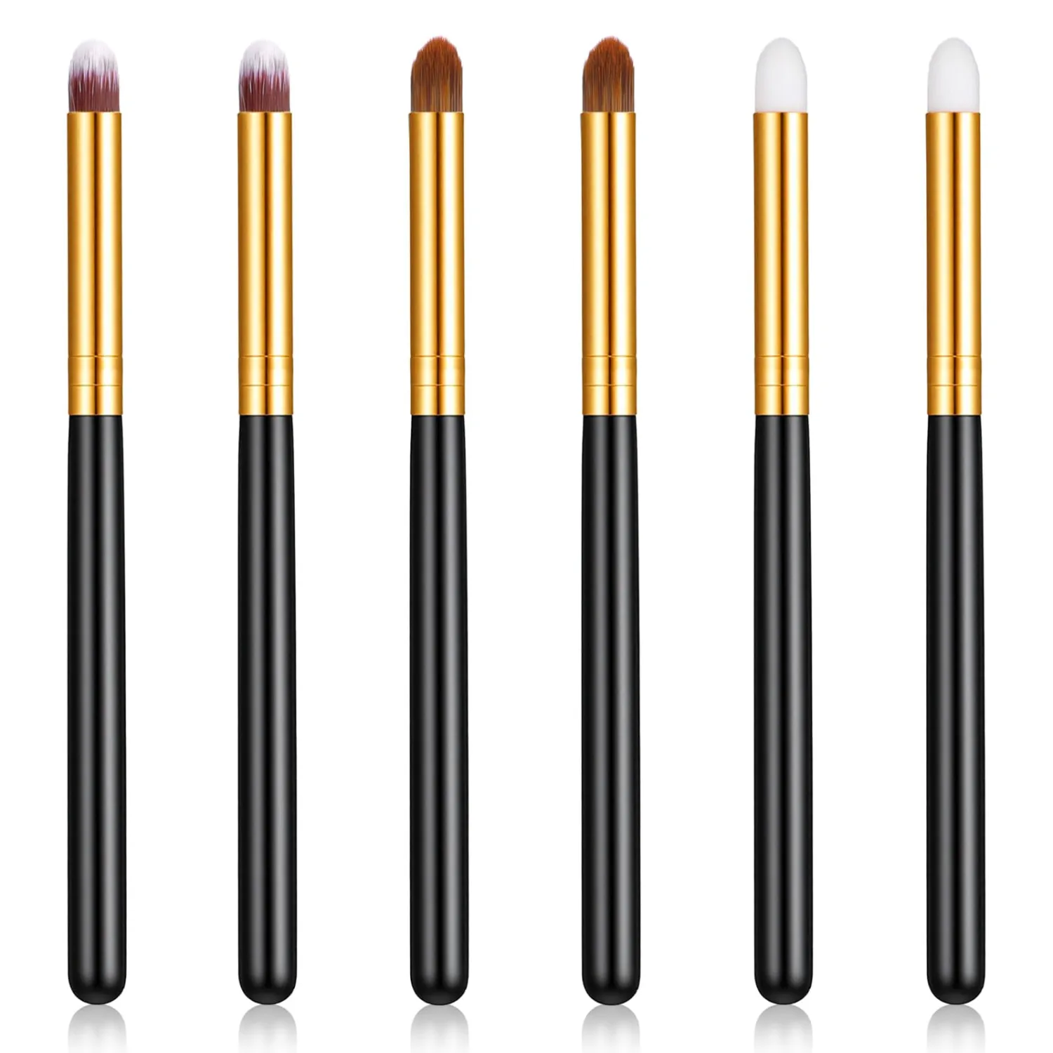 6 Pcs Eyeliner Smudge Brush Eye Shadow Applicator Sticks Small Pencil Eyeshadow Brush Eye Makeup Brushes Set Round Concealer Eyeshadow Brushes Blending Makeup Tool Reusable for Eyeshadows Eyebrow