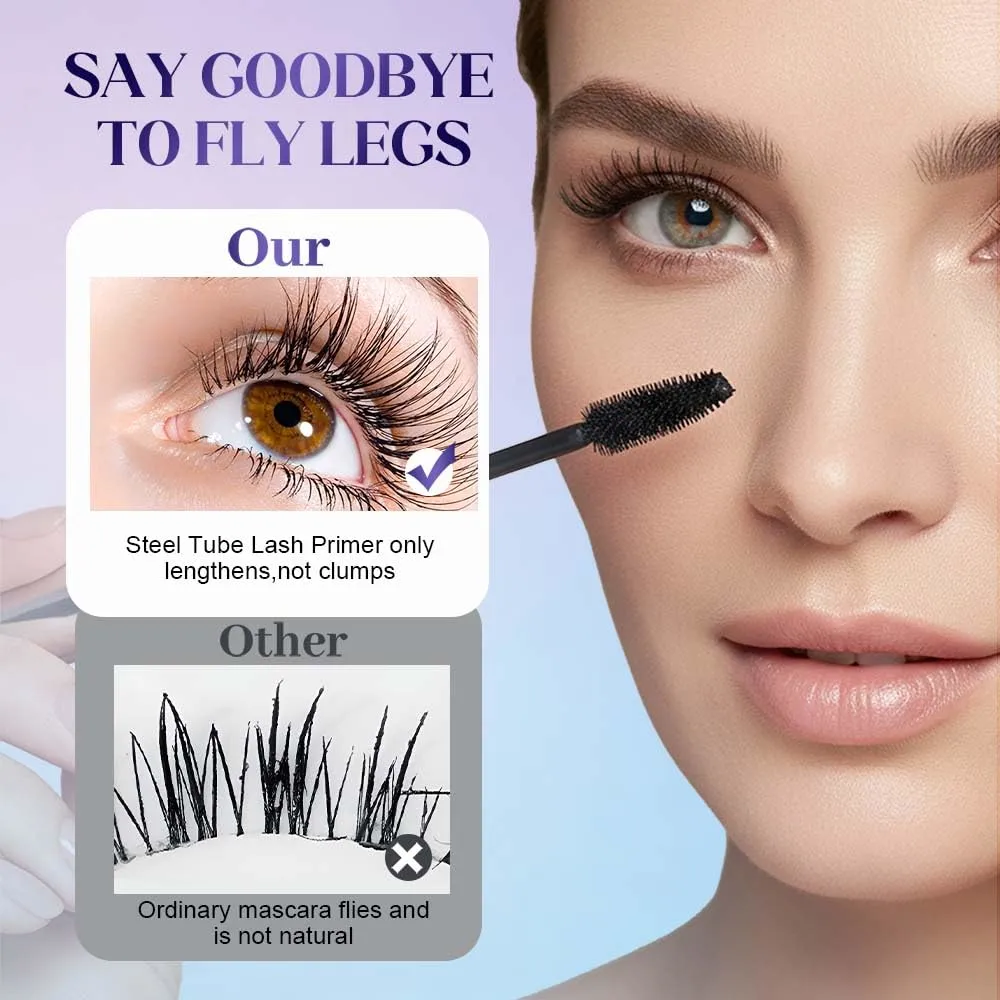 Waterproof Fibre Mascara, 2026 Upgrade Threaded Wand Lash Mascara Lengthening Curling Screw Head, Long Lasting Smudge Proof Tubular Mascara Clump Free Dramatic Volumizing