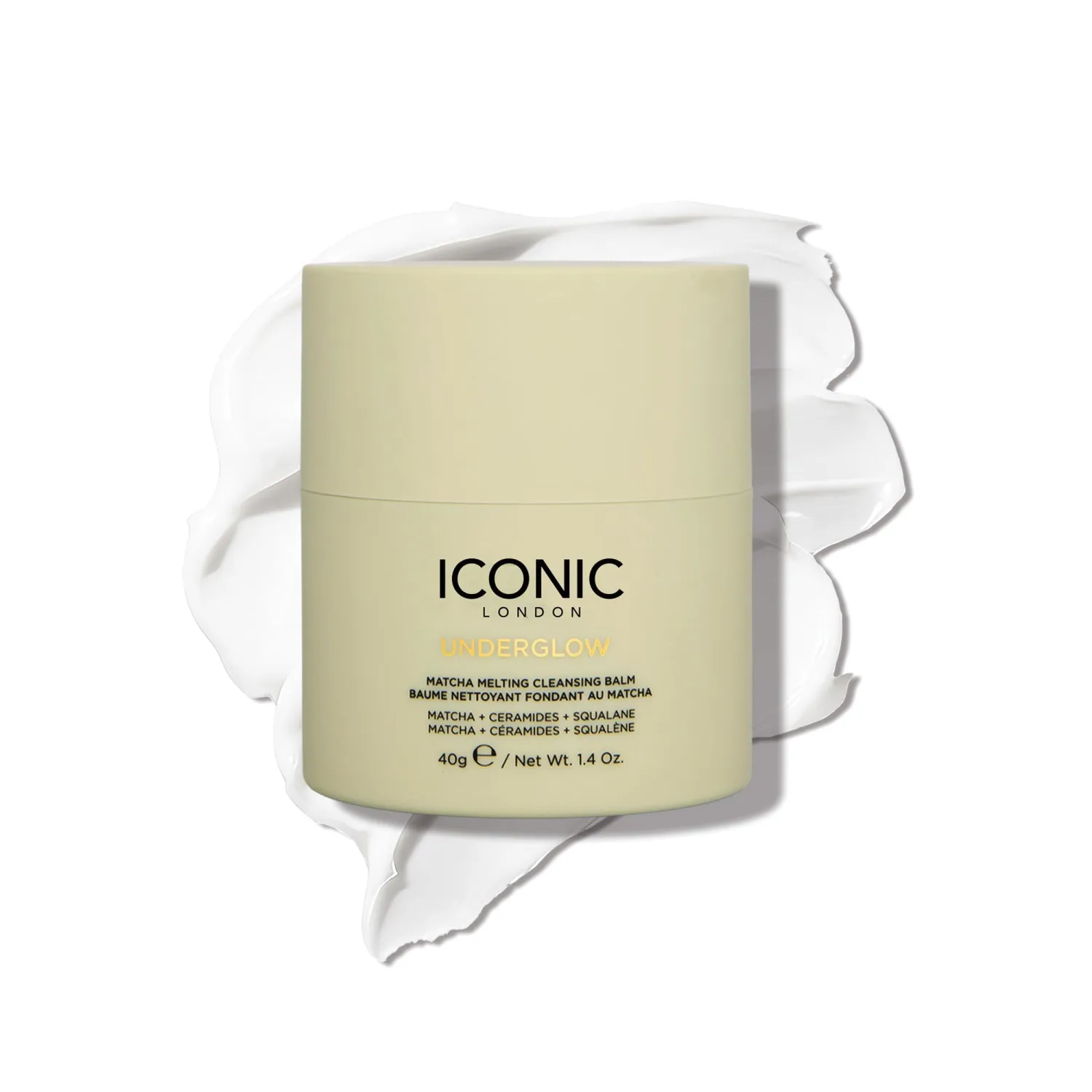ICONIC LONDON Underglow Matcha Melting Cleansing Balm | Makeup Remover with Squalane & Ceramides for Softer, Plumper Skin | Vegan, 1.41 oz
