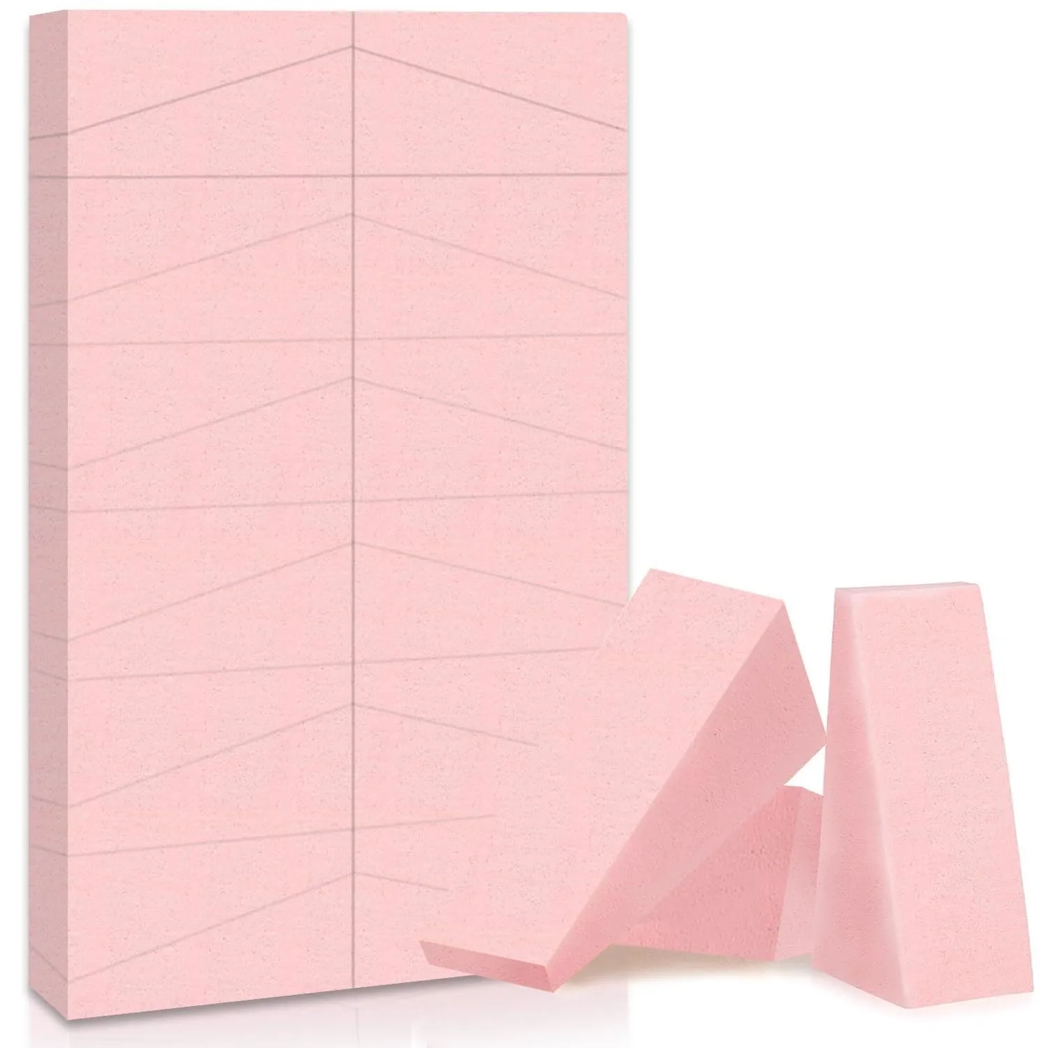24 PCS Makeup Sponge Set,Latex Free Beauty Blender Sponge for Powder Cream and Liqui(Pink)