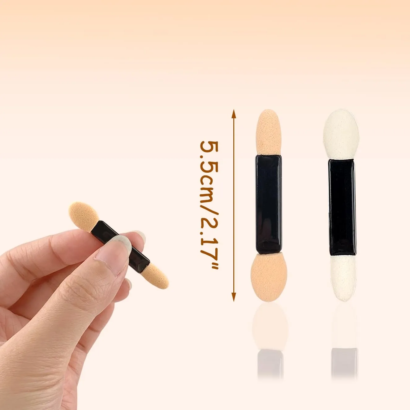 120PCS Eyeshadow Applicators with Organizer, Disposable Eyeshadow Sponge Brush Double-Sided, Multi-Purpose Makeup Tool
