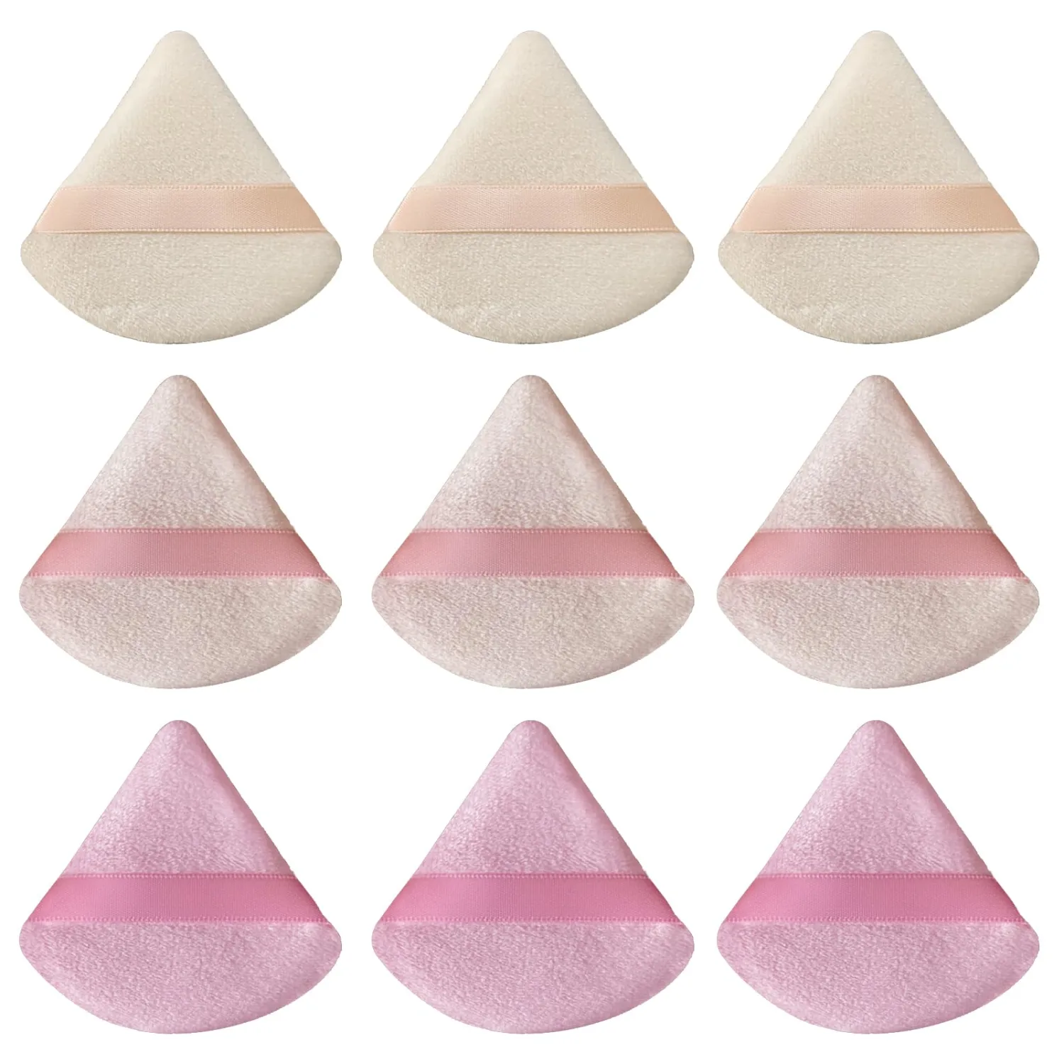9 Pcs Pink Triangle Powder Puff Makeup Puff:Powder Puff Face Triangle for Loose Powder Cosmetic Foundation Makeup Sponge