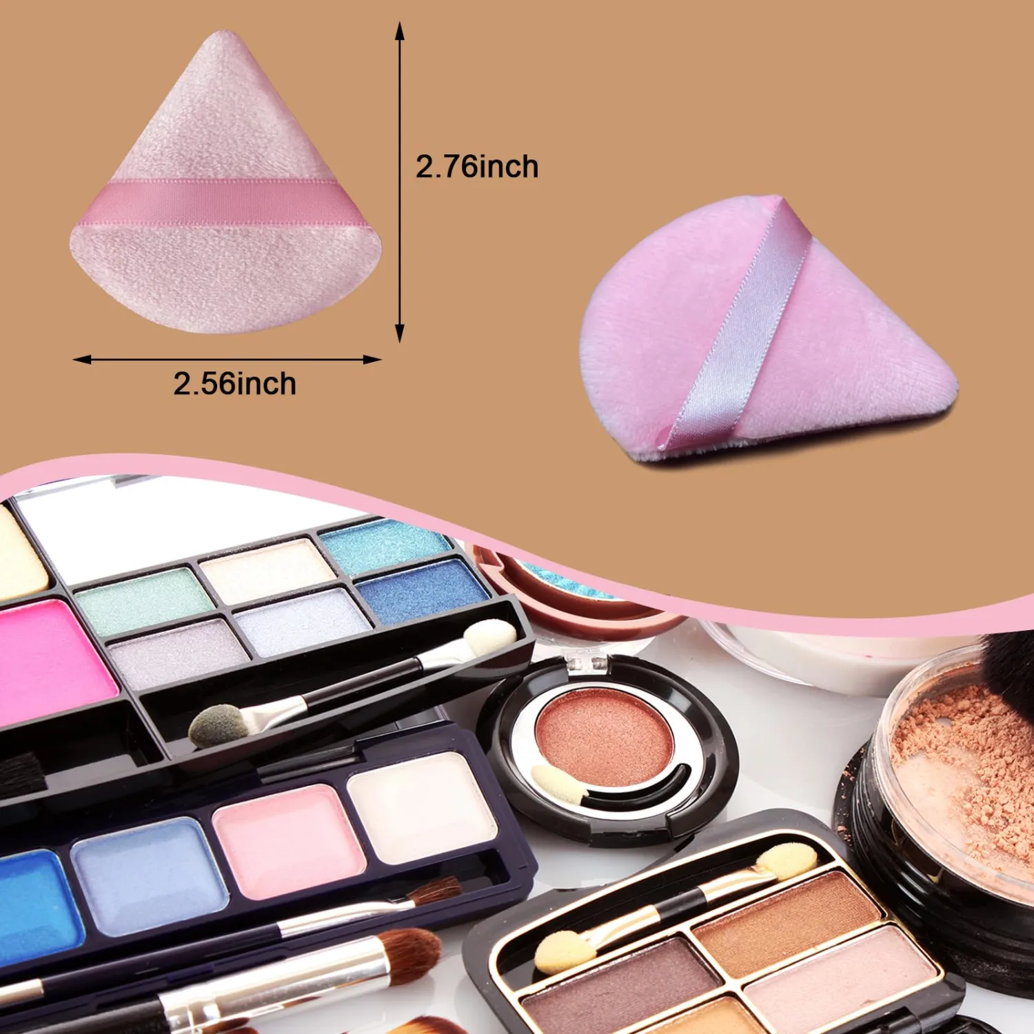 9 Pcs Pink Triangle Powder Puff Makeup Puff:Powder Puff Face Triangle for Loose Powder Cosmetic Foundation Makeup Sponge