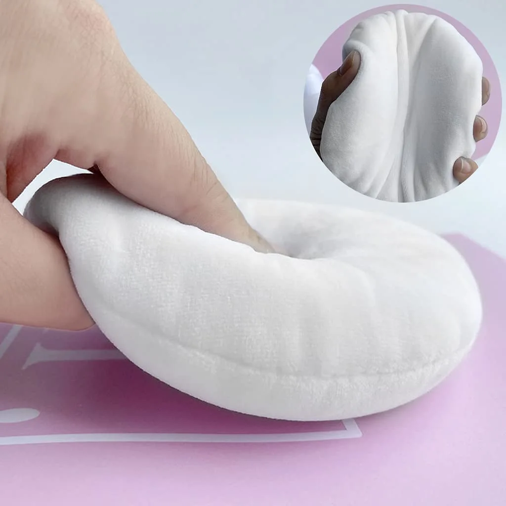 2 PCS large Powder puff, 5 inch cotton super soft Powder puff, washable, loose powder puff, body puff round (White)