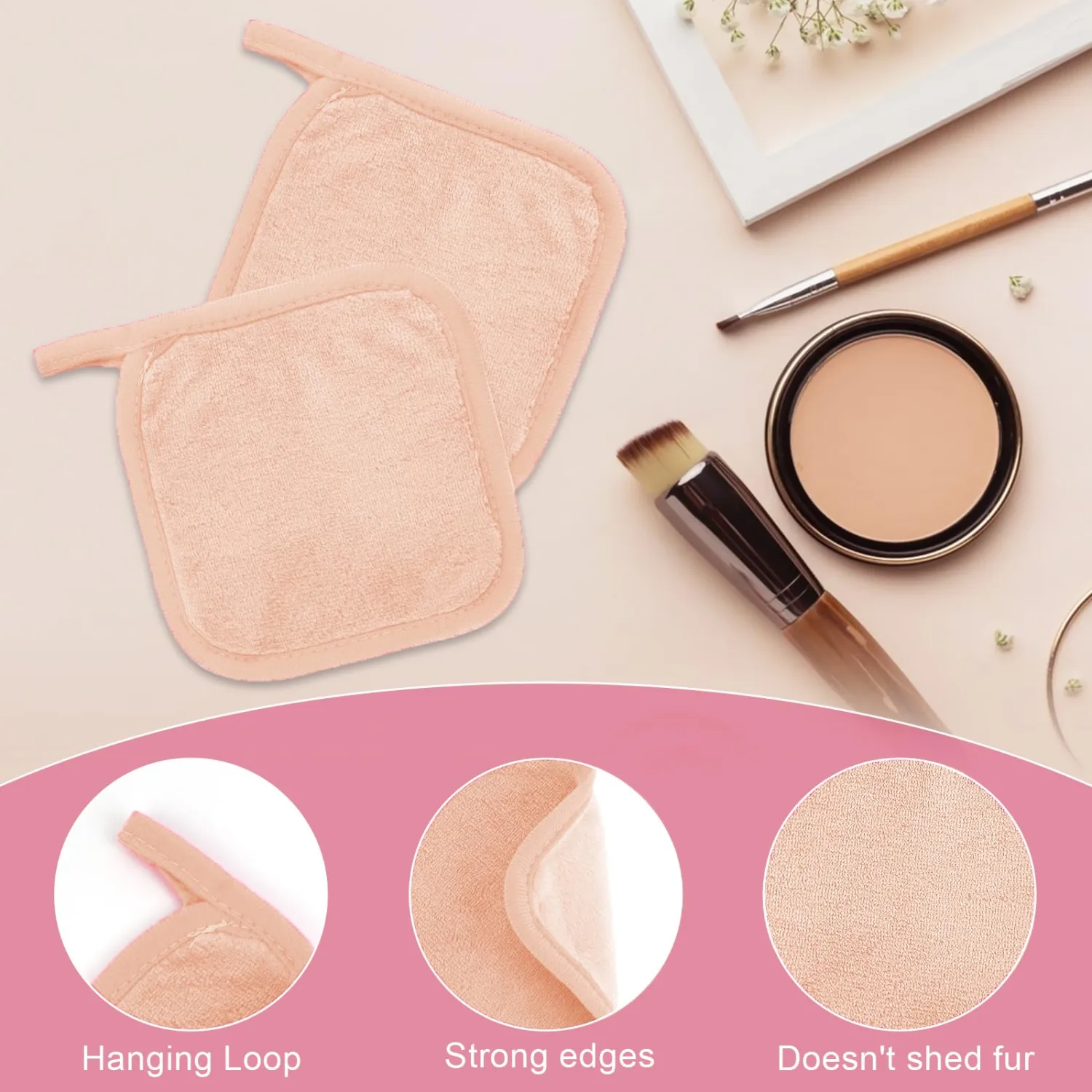 Puomue Makeup Remover Cloth 12 Pack, Ultra Soft and Reusable Microfiber Makeup Remover Towels for All Skin Types, Perfect Face Towels for Women, 6 Inch X 6 Inch, Multicolor